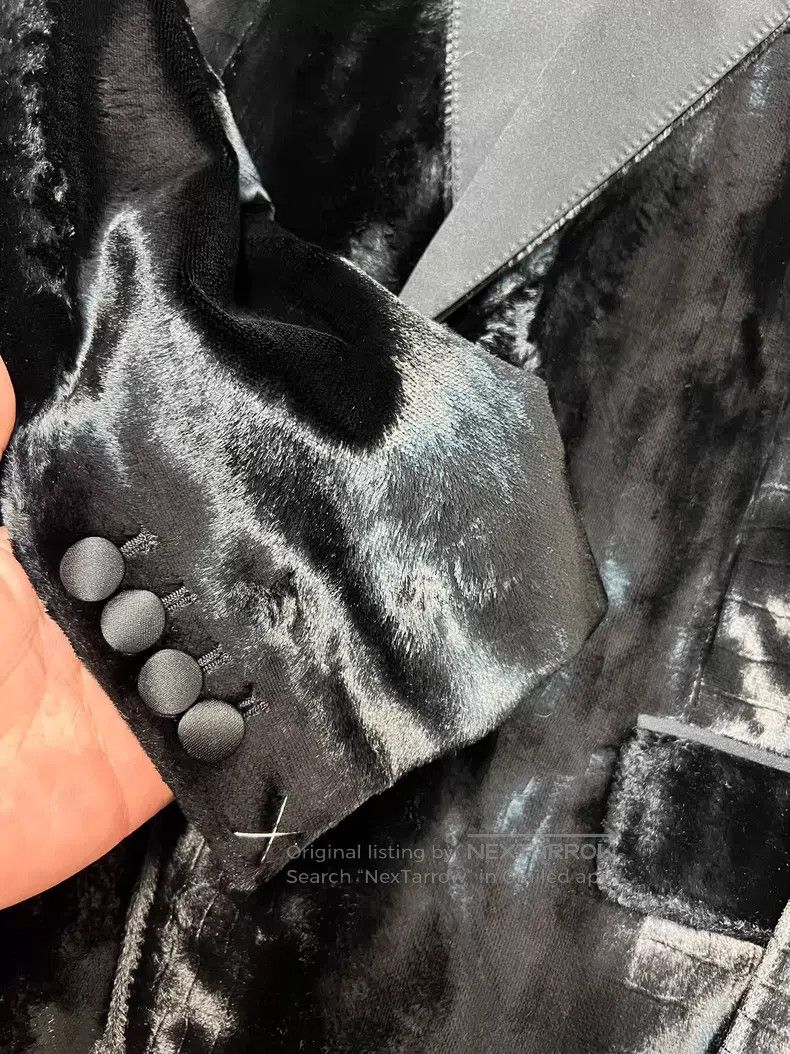 Celine CELINE Crocodile Embossed Peak Lapel Black Velvet Smoking Size US M / EU 48-50 / 2 - 4 Thumbnail