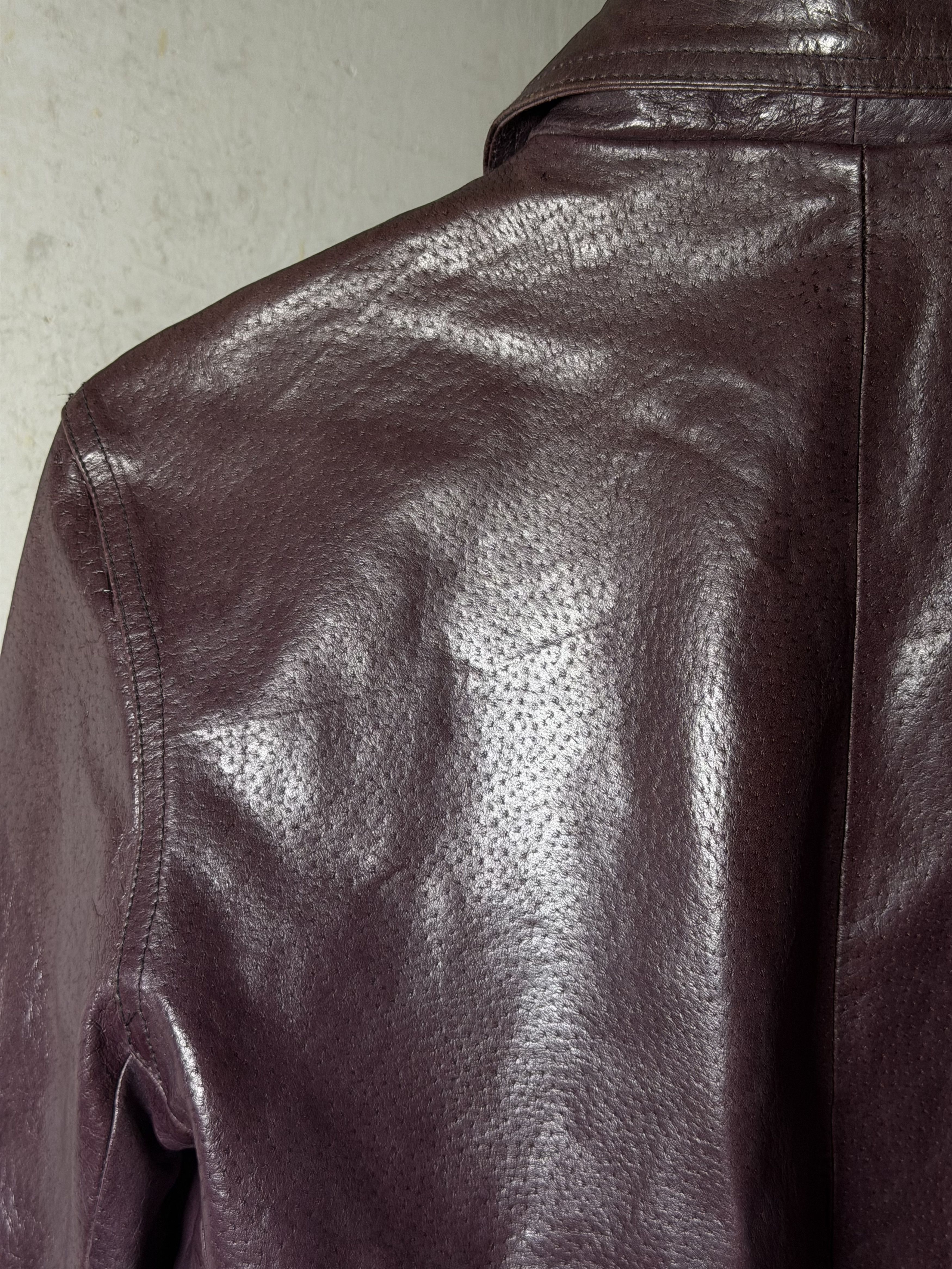 Genuine Leather Only Melancholy Rich Red Boxy Leather Jacket Size M / US 6-8 / IT 42-44 - 8 Thumbnail