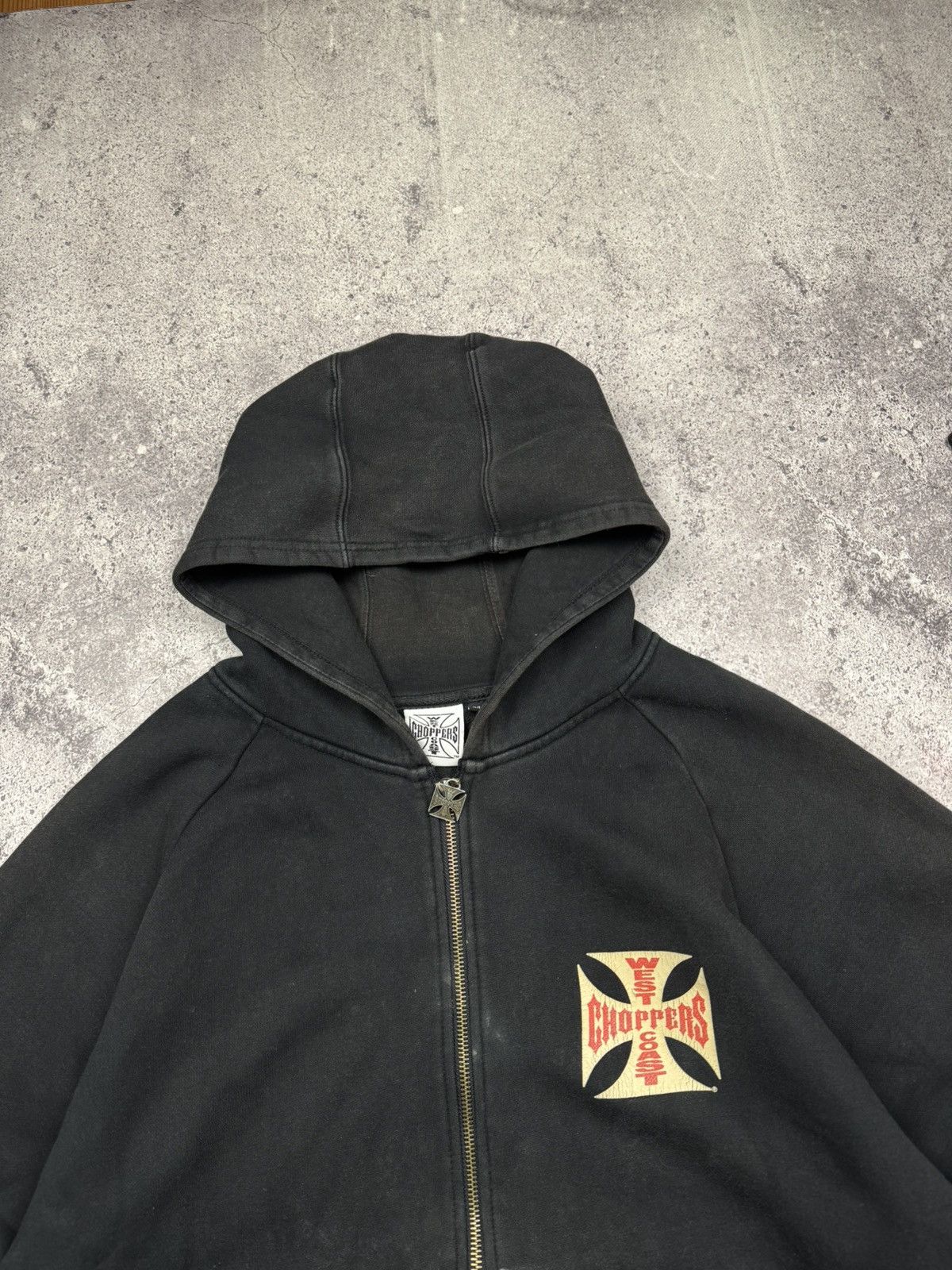 West Coast Choppers Vintage West Coast Choppers Distressed Faded Zip Hoodie Y2K Size US XL / EU 56 / 4 - 3 Thumbnail