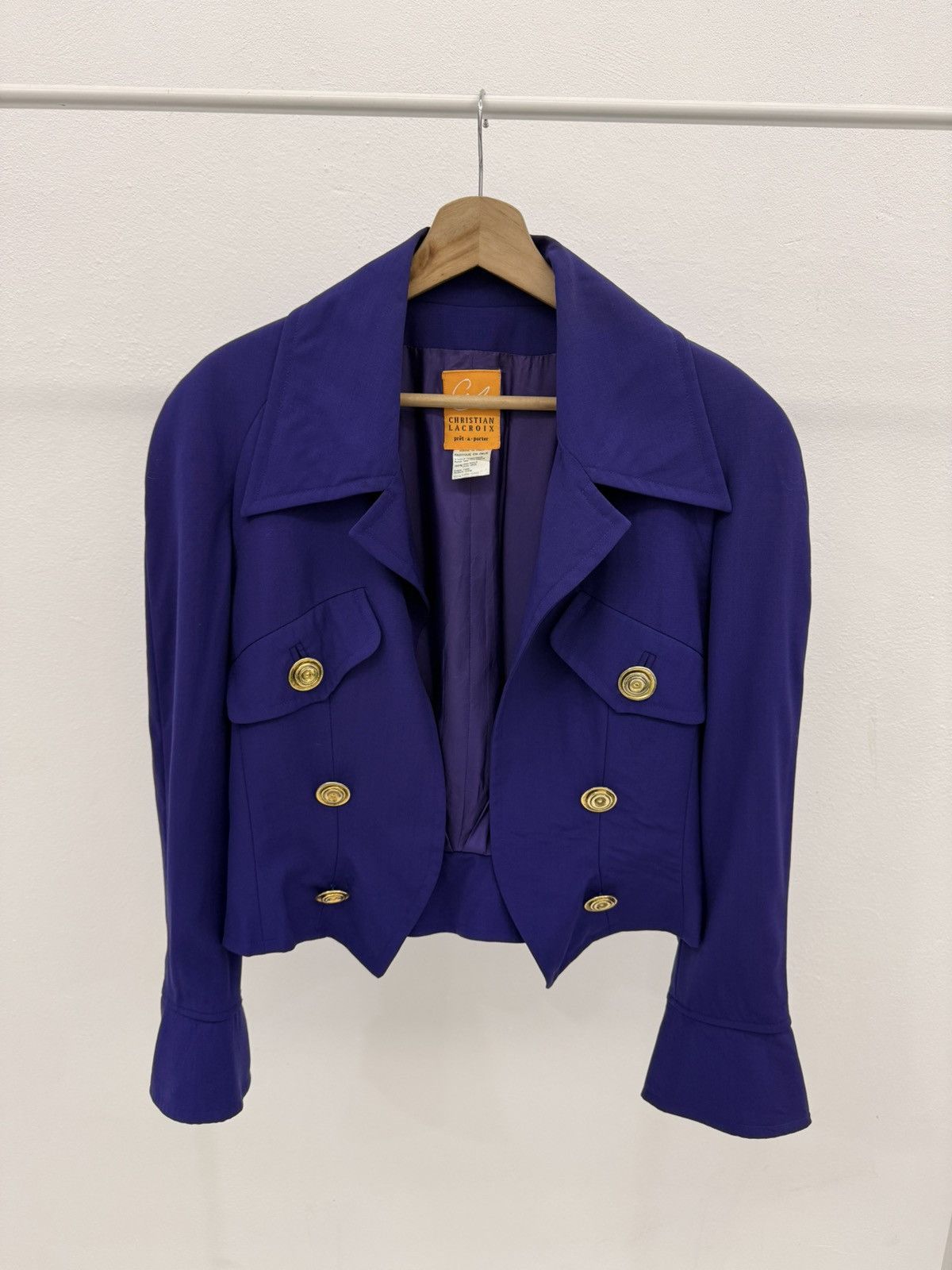 Christian Lacroix Christian Lacroix ButtonLess Cropped Jacket Extra Longsleeve Size L / US 10 / IT 46 - 1 Thumbnail