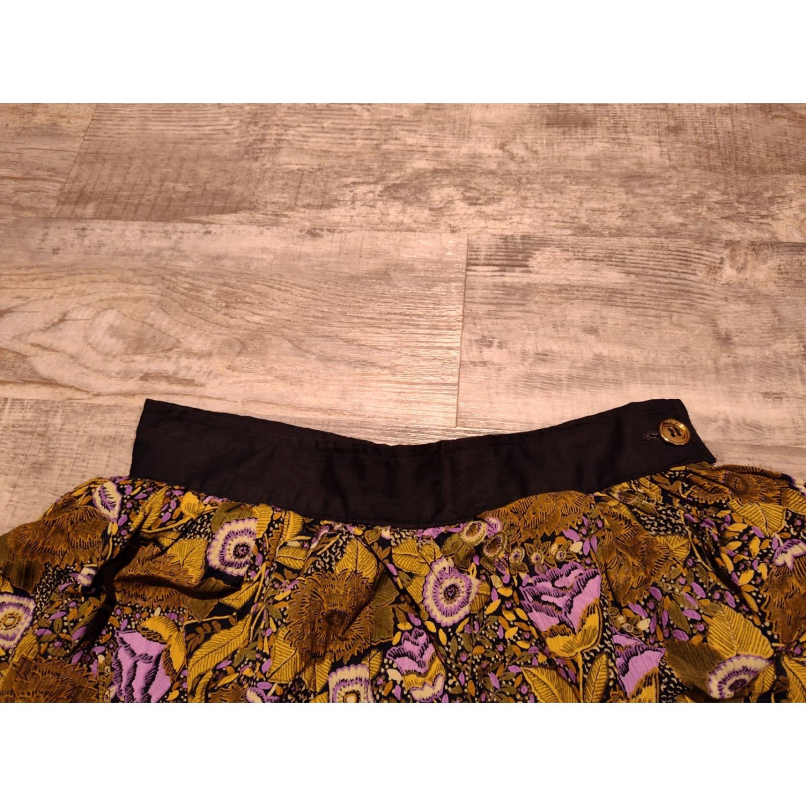 Vintage VINTAGE Paman Women's Tiered Skirt Made in Italy Size 44 Floral Gold Pink Summer Long Casual Size 30" / US 8 / IT 44 - 5 Thumbnail