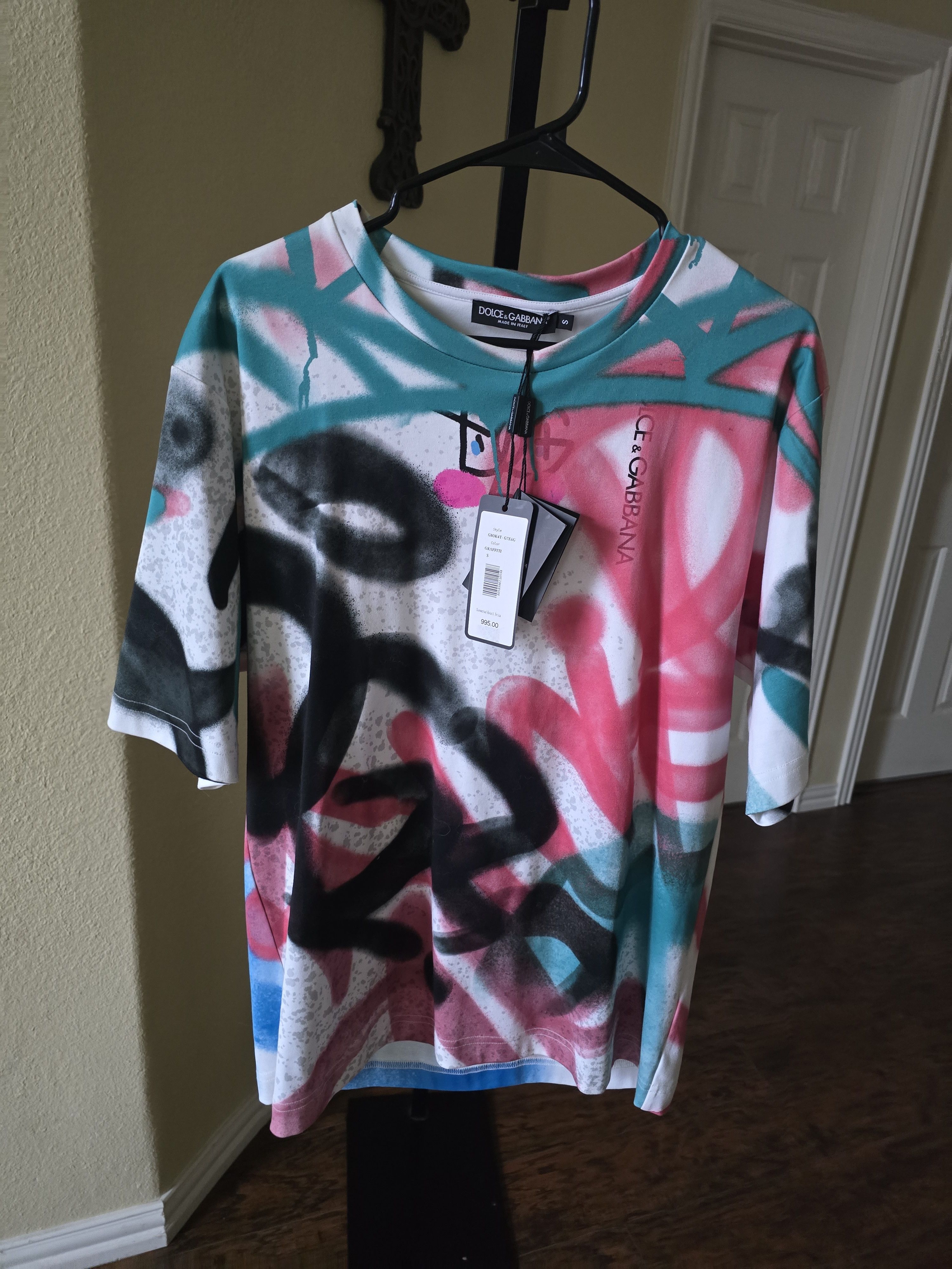 Dolce & Gabbana Dolce & Gabbana Multicolor Graffiti Print Tee - Size S Size US S / EU 44-46 / 1 - 4 Thumbnail