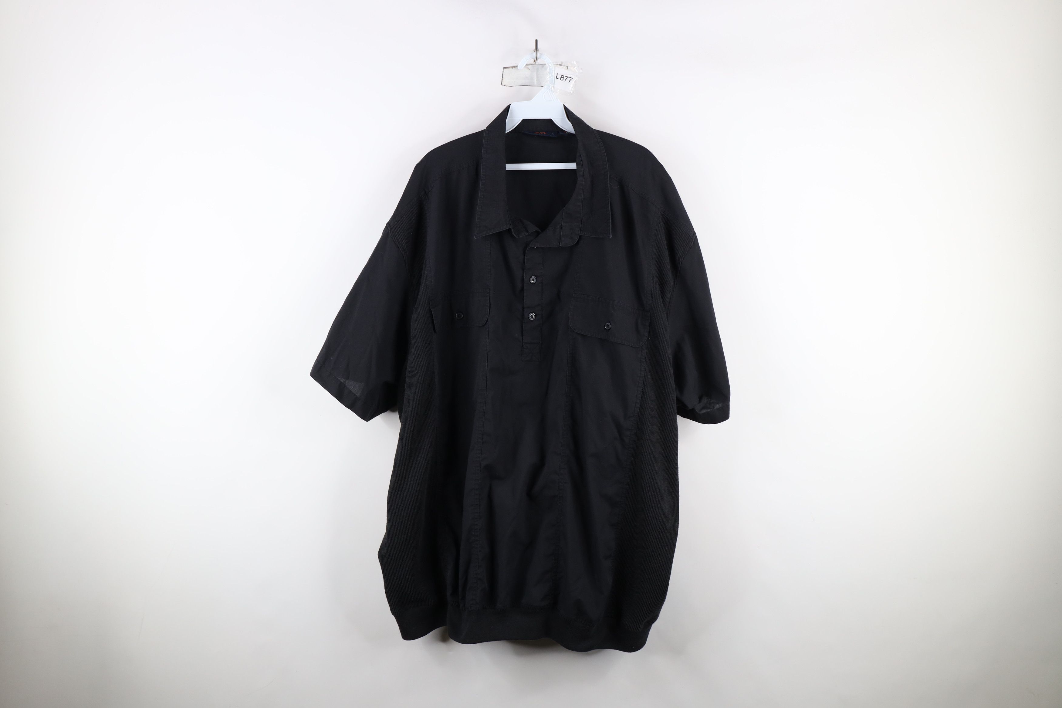 Vintage Vintage 90s Streetwear Ribbed Knit Pullover Polo Shirt Black Size US XXL / EU 58 / 5 - 1 Thumbnail