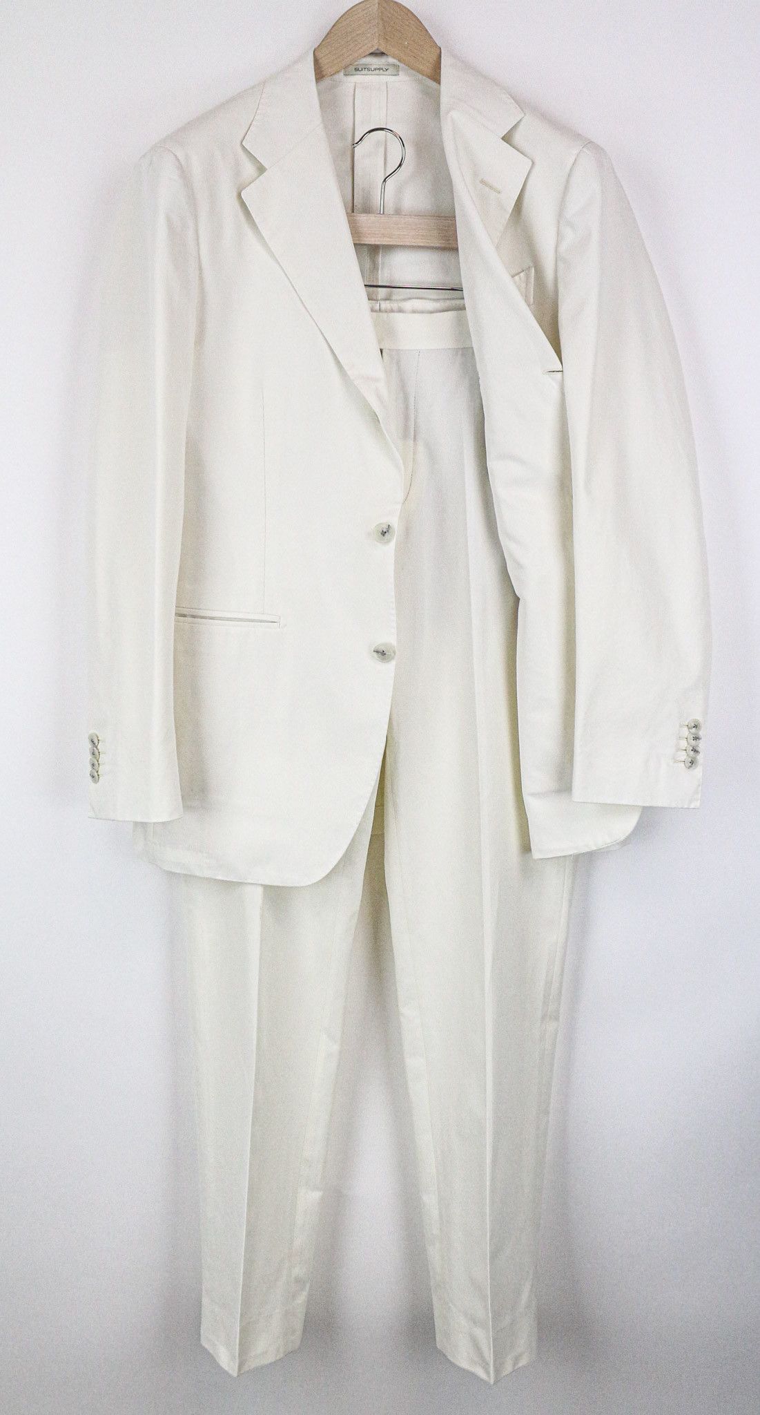 Suitsupply HAVANA UK40R Off-White Slim Cotton 2 Piece Suit 73522 Size 40R - 1 Thumbnail