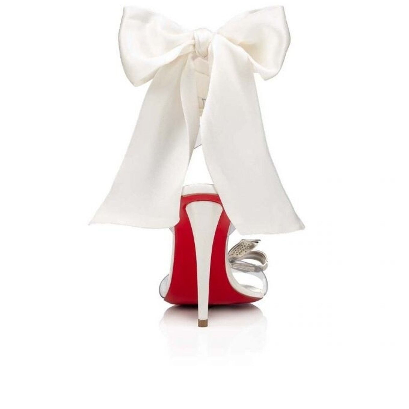 Christian Louboutin Christian Louboutin Astrinodo 100 Ivory PVC Bow Lace Up Size US 7 / IT 37 - 22 Thumbnail