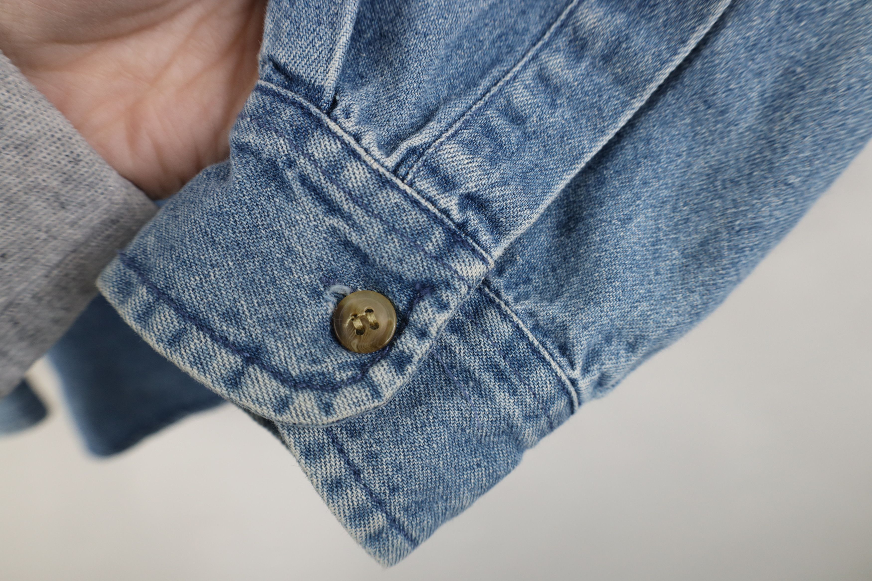 Vintage Vintage 90s Streetwear Collared Denim Button Down Shirt Size L / US 10 / IT 46 - 5 Thumbnail