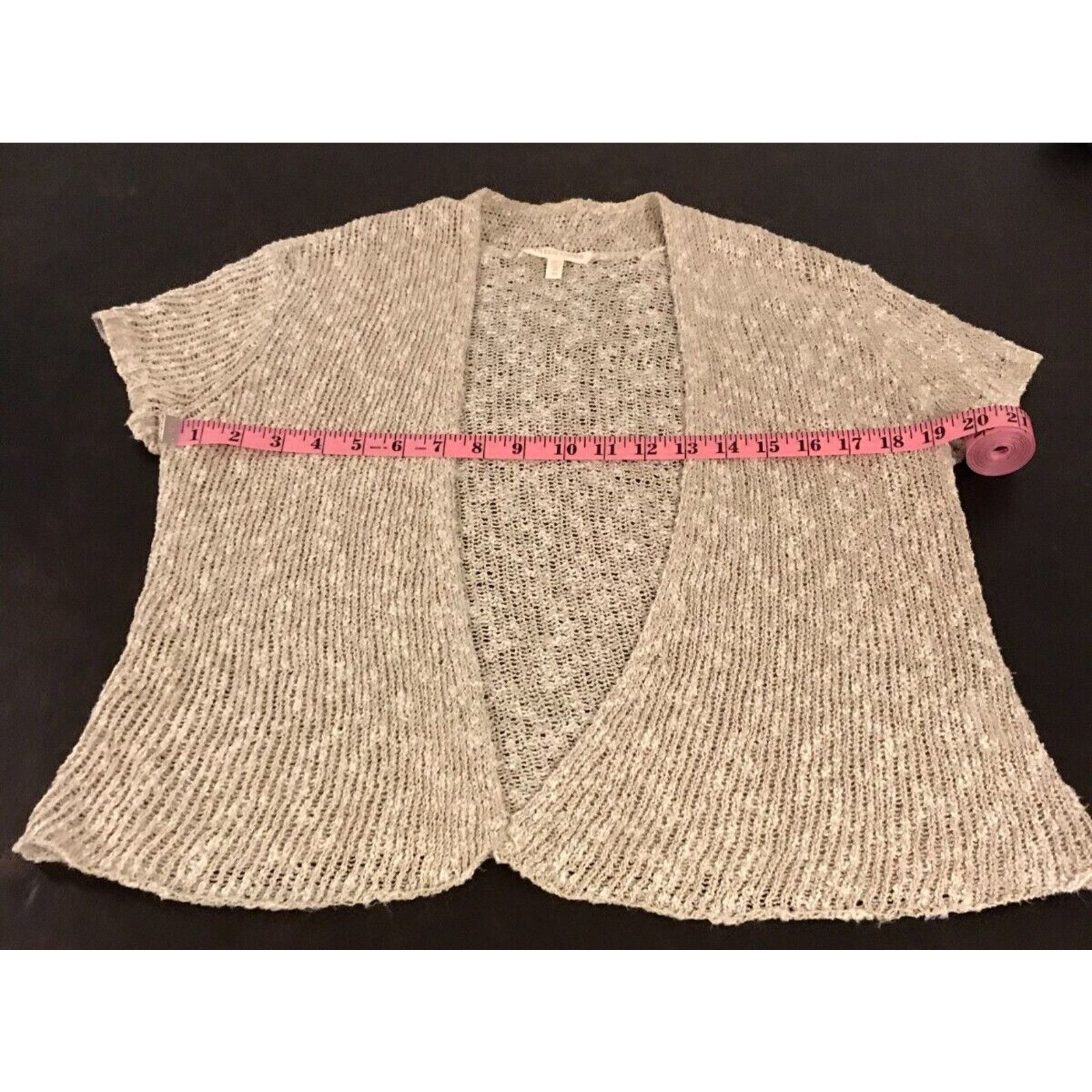 Eileen Fisher Eileen Fisher Women's Beige/Oatmeal S/S Open Knit Cardigan Size XS / US 0-2 / IT 36-38 - 4 Thumbnail