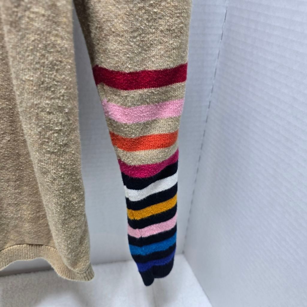 Tommy Hilfiger Women's Tommy Hilfiger V-Neck Sweater SP Beige with Stripes Size S / US 4 / IT 40 - 2 Thumbnail