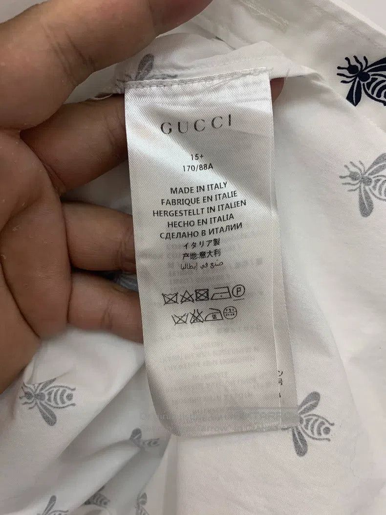 Gucci Gucci Size 39 Full-print little bee white shirt Size US XXS / EU 40 - 5 Thumbnail