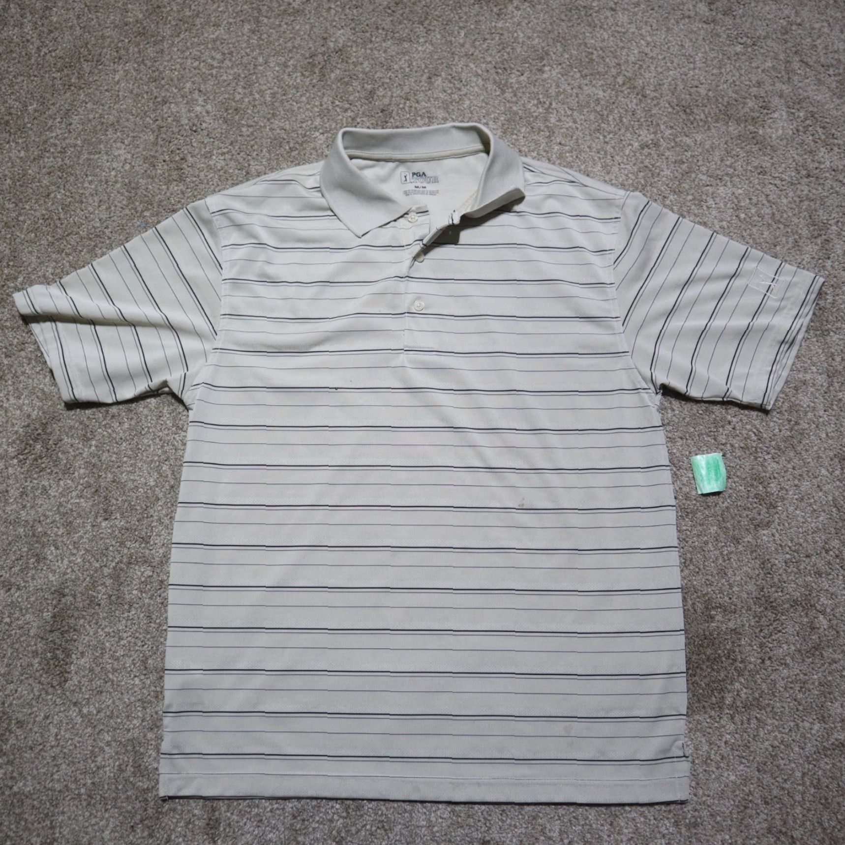 PGA Tour PGA TOUR Polo Shirt Short Sleeve Polo Shirt Men's Size M Medium Brown Tan Golf Polyester Knit Management? Size US M / EU 48-50 / 2 - 2 Thumbnail