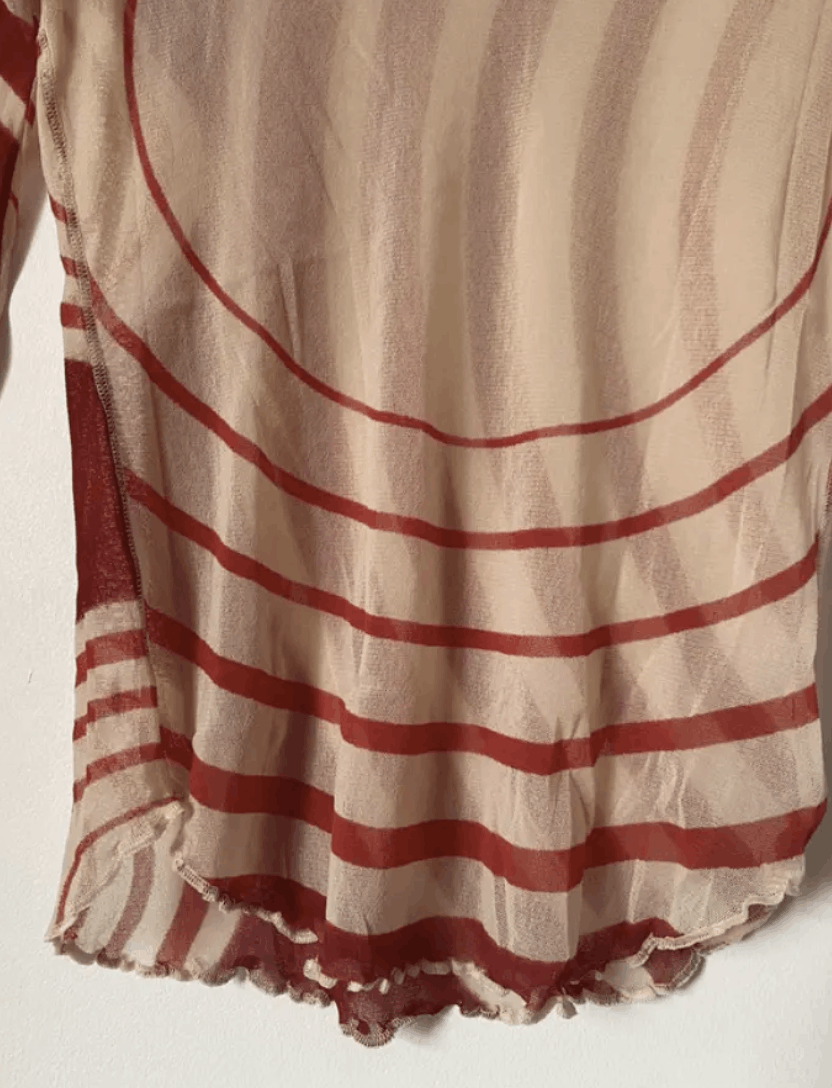 Jean Paul Gaultier × Vintage Jean Paul Gaultier Mesh Top Printed Dress Jacket Coat EX0075 Size L / US 10 / IT 46 - 8 Thumbnail