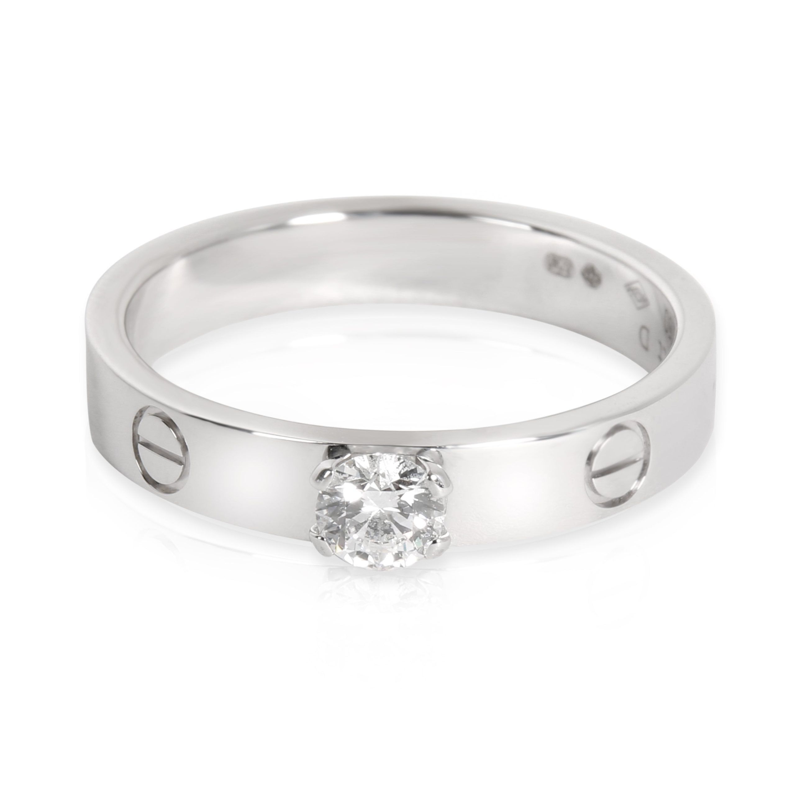 image of Cartier Love Solitaire Diamond Engagement Ring In 18K White Gold E If 0.23 Ctw, Women's