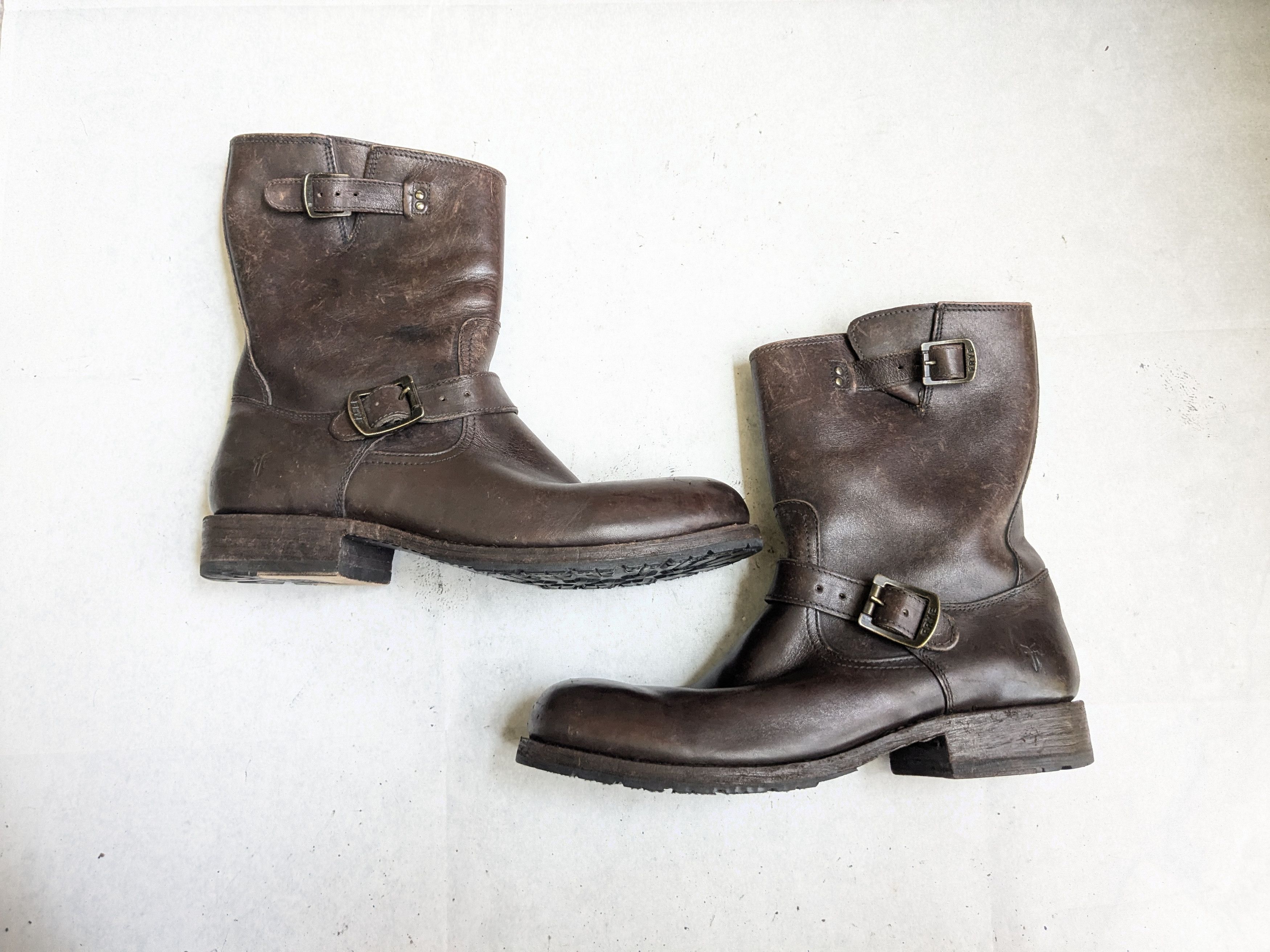 Frye Frye Engineer Boots Brown 11.5 M Leather Buckle Strap Size US 11.5 / EU 44-45 - 1 Thumbnail