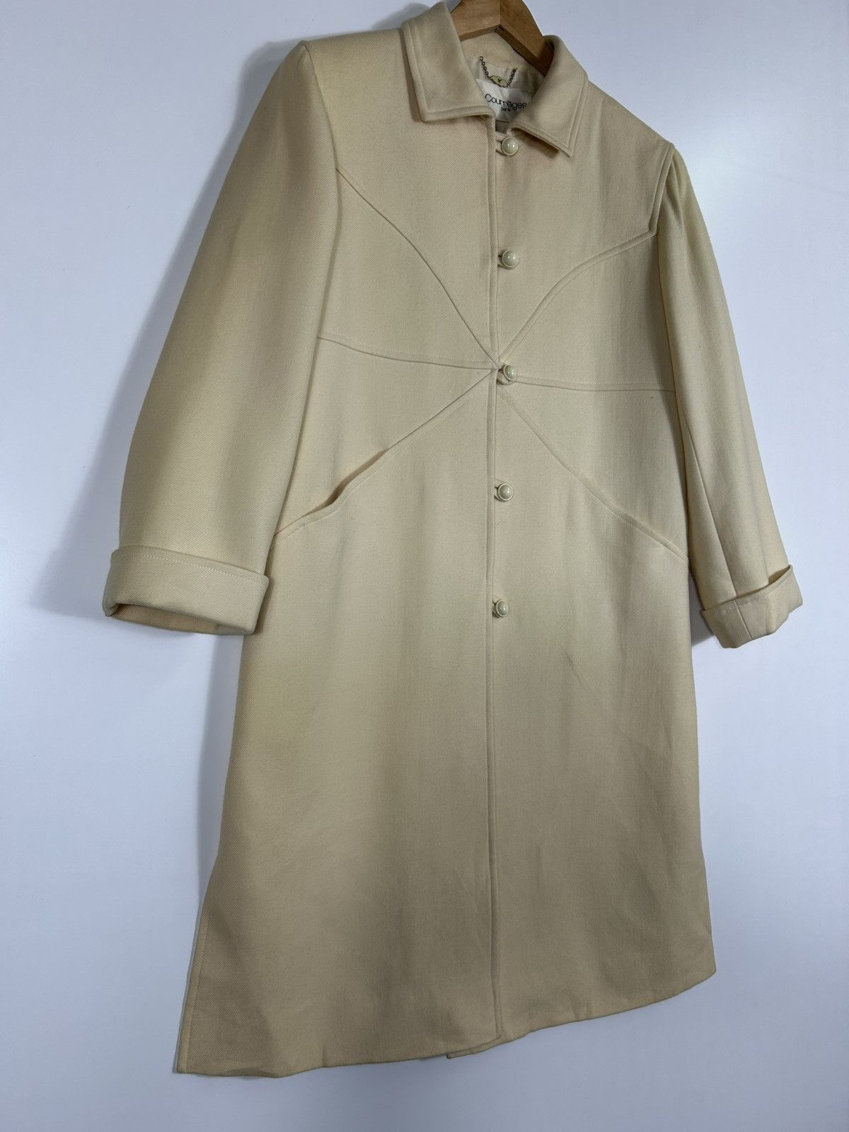 Courreges ⚡️Vintage Courreges Paris Wool Button Long Coat Jacket Size S / US 4 / IT 40 - 2 Thumbnail