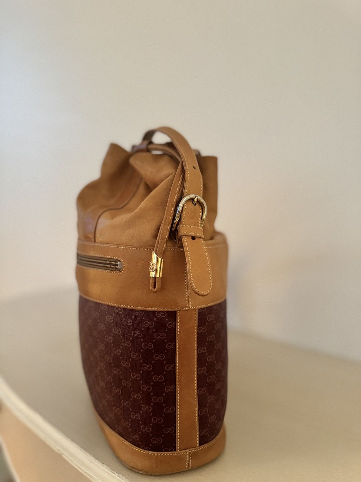 Gucci Vintage Gucci GG Monogram Bucket Bag (80s/90s) Size ONE SIZE - 3 Thumbnail