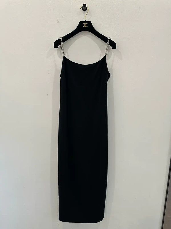 Chanel Chanel Black Wool Midi Dress for Women 0089 Size L / US 10 / IT 46 - 1 Thumbnail