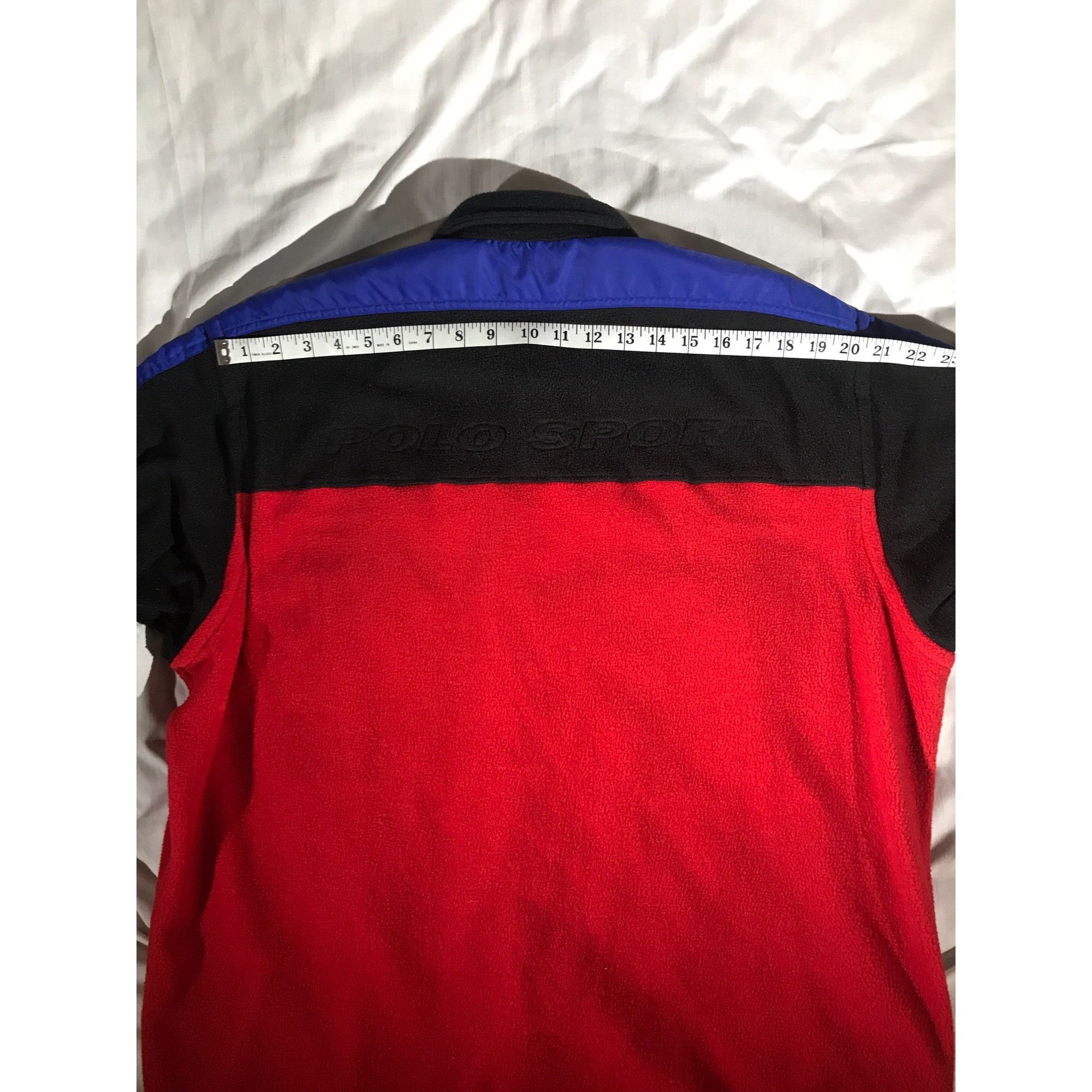 Vintage Polo Sport Men's Red/Black/Blue Fleece Poly Button Shacket Size US XL / EU 56 / 4 - 7 Thumbnail