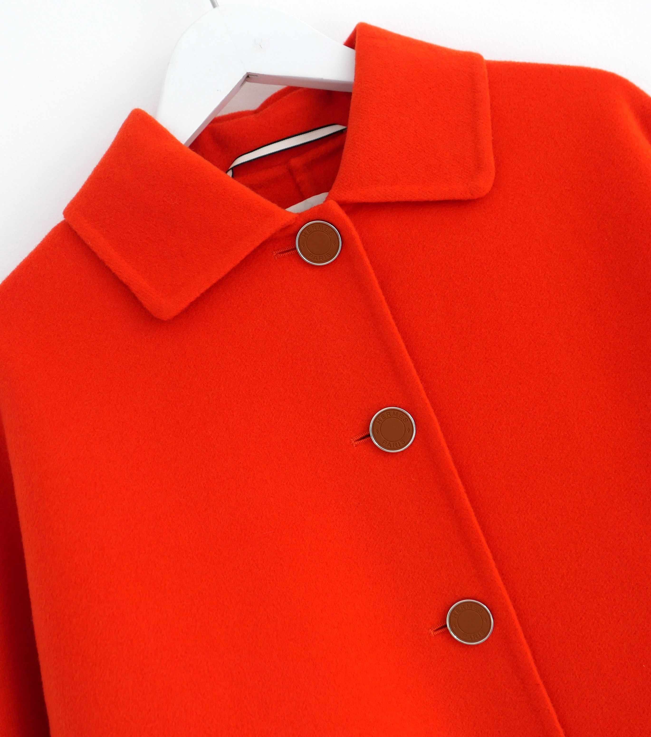 Hermes Hermes Rouge Cornaline Double Faced Cashmere Jacket Size XS / US 0-2 / IT 36-38 - 2 Thumbnail