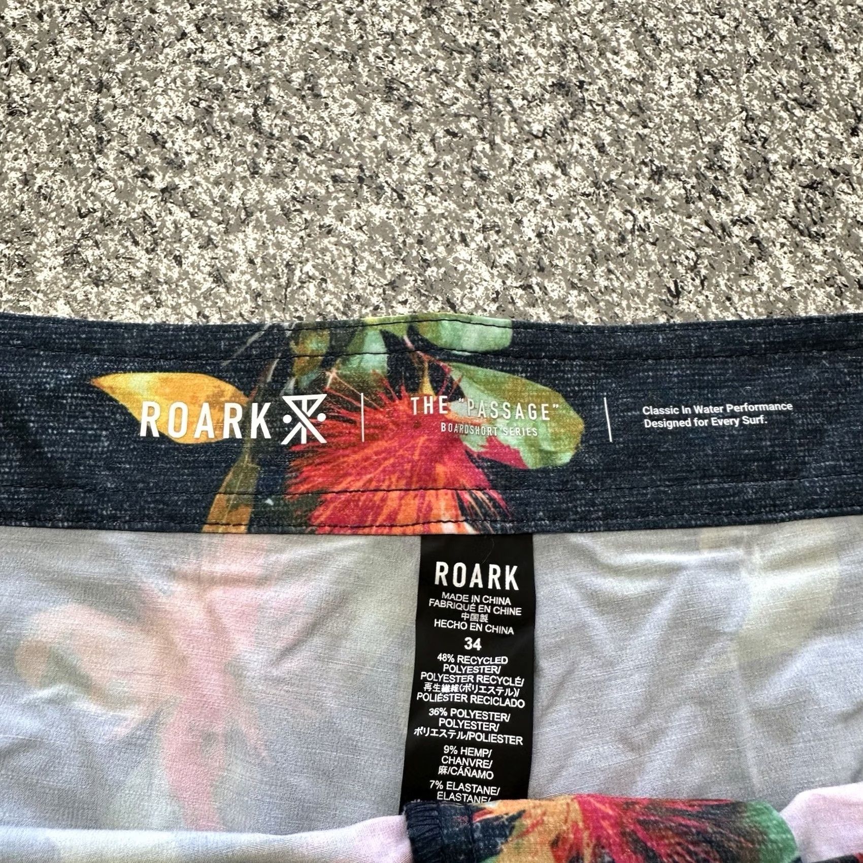 Roark Roark Boardshorts Mens 34 18” Floral Blue Polyester Spandex Hemp Board Shorts Trunks Passage La Selva Size US 34 / EU 50 - 5 Thumbnail