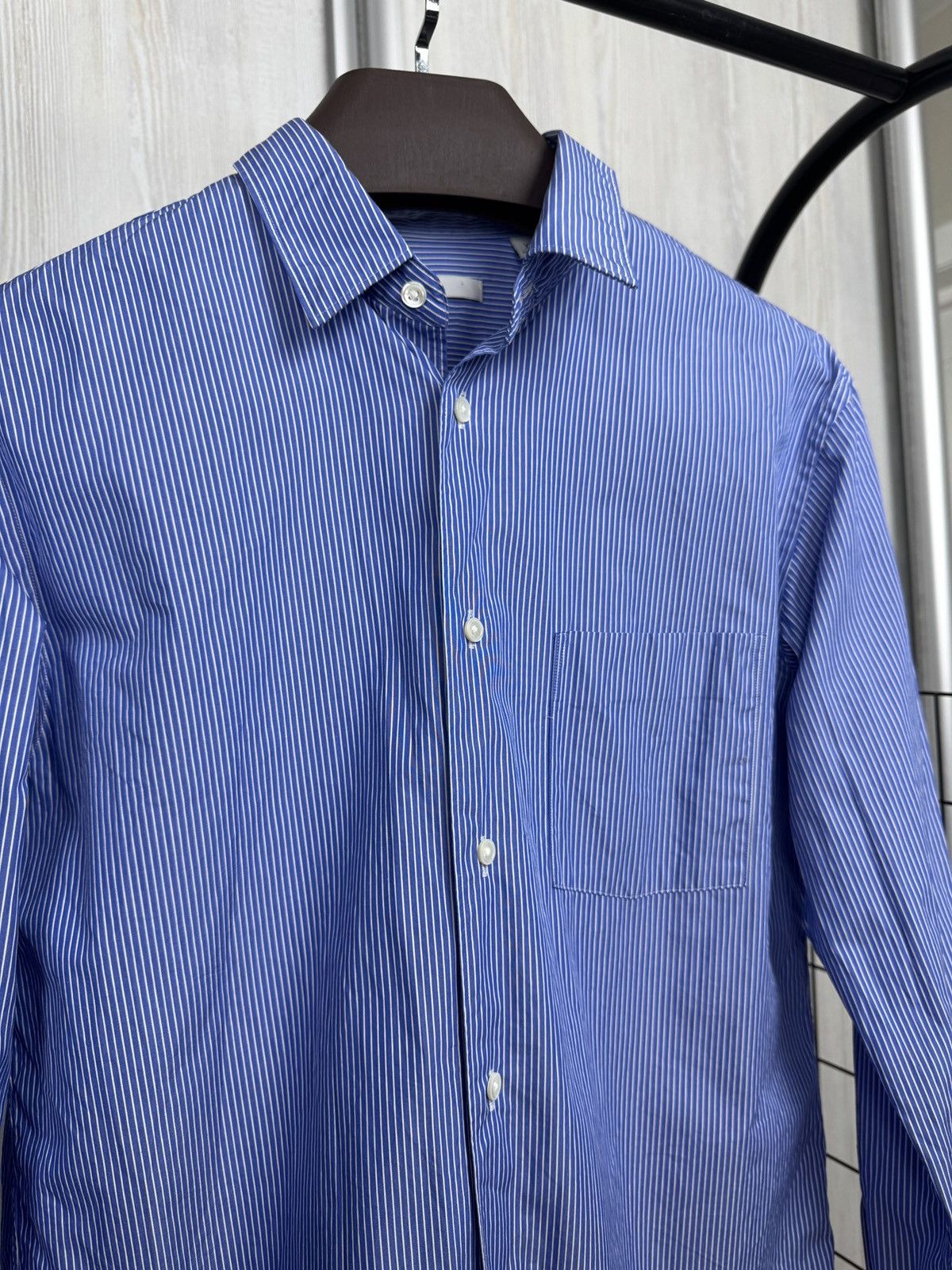 Jil Sander × Uniqlo Uniqlo x Jil Sander blue striped long sleeve shirt Size US XS / EU 42 / 0 - 5 Thumbnail