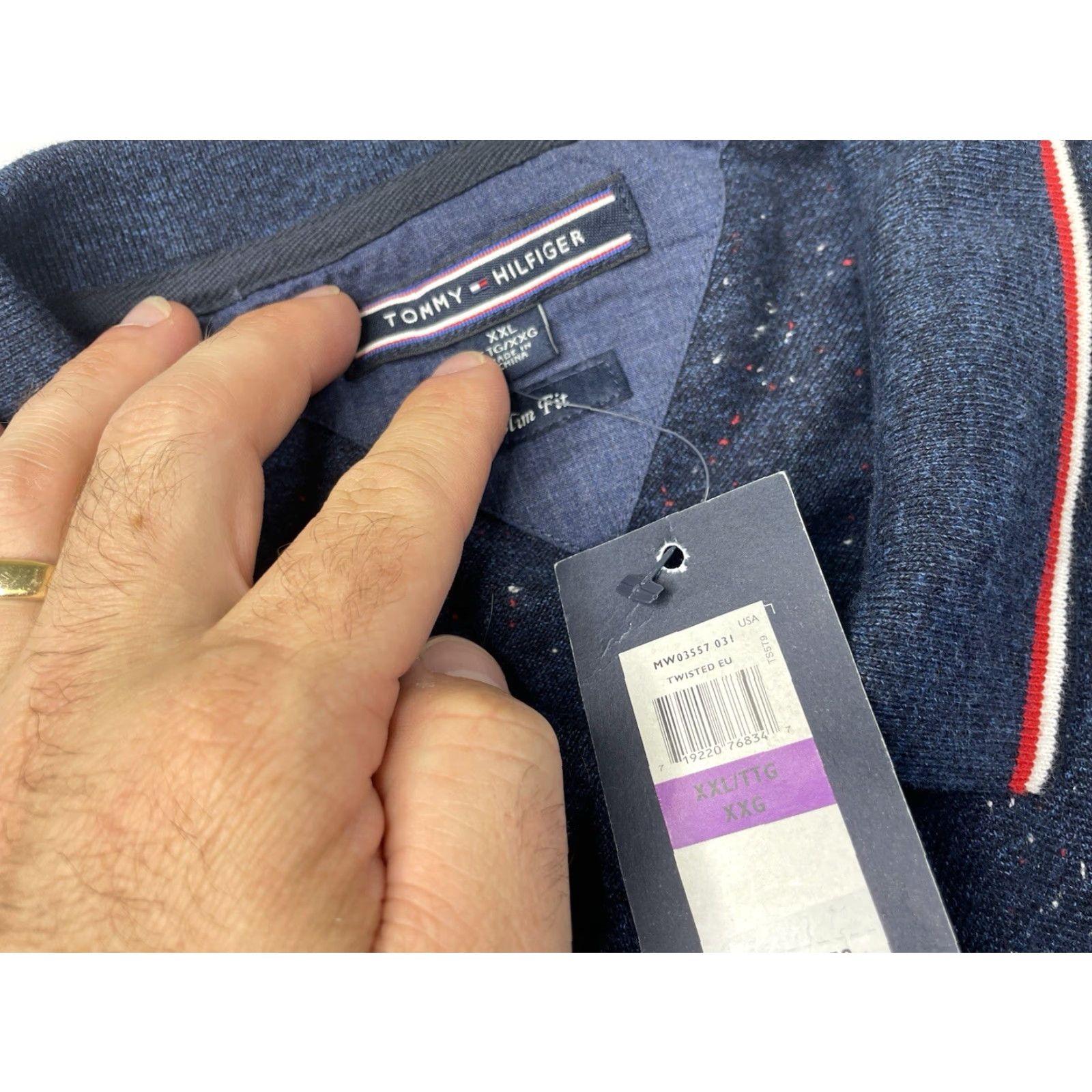 Tommy Hilfiger Tommy Hilfiger Polo Shirt Slim Fit Men’s Cotton Short Sleeve Blue 2XL Regular Polo Golf NWT Speckled Trim Size US XXL / EU 58 / 5 - 3 Thumbnail