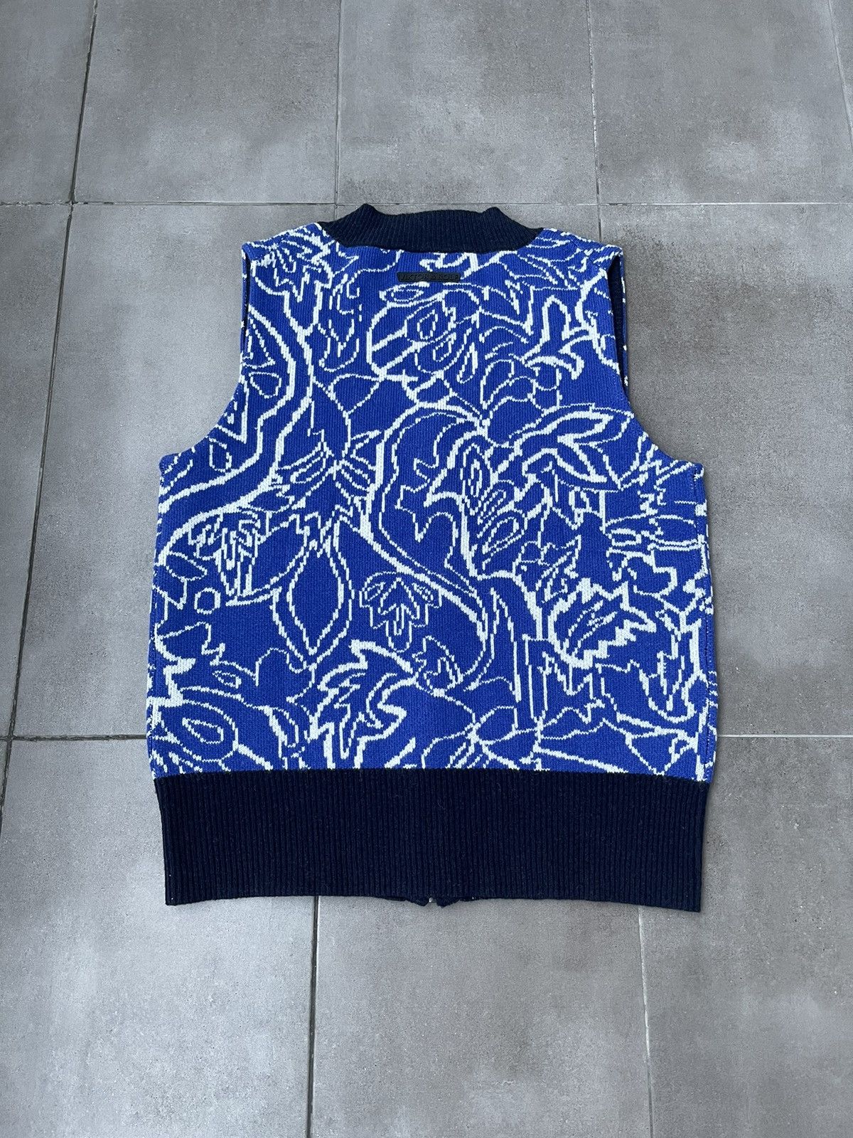 Viktor & Rolf !DS! SS23 Viktor & Rolf Jacquard Spencer Blue Knit Vest Size US M / EU 48-50 / 2 - 15 Thumbnail