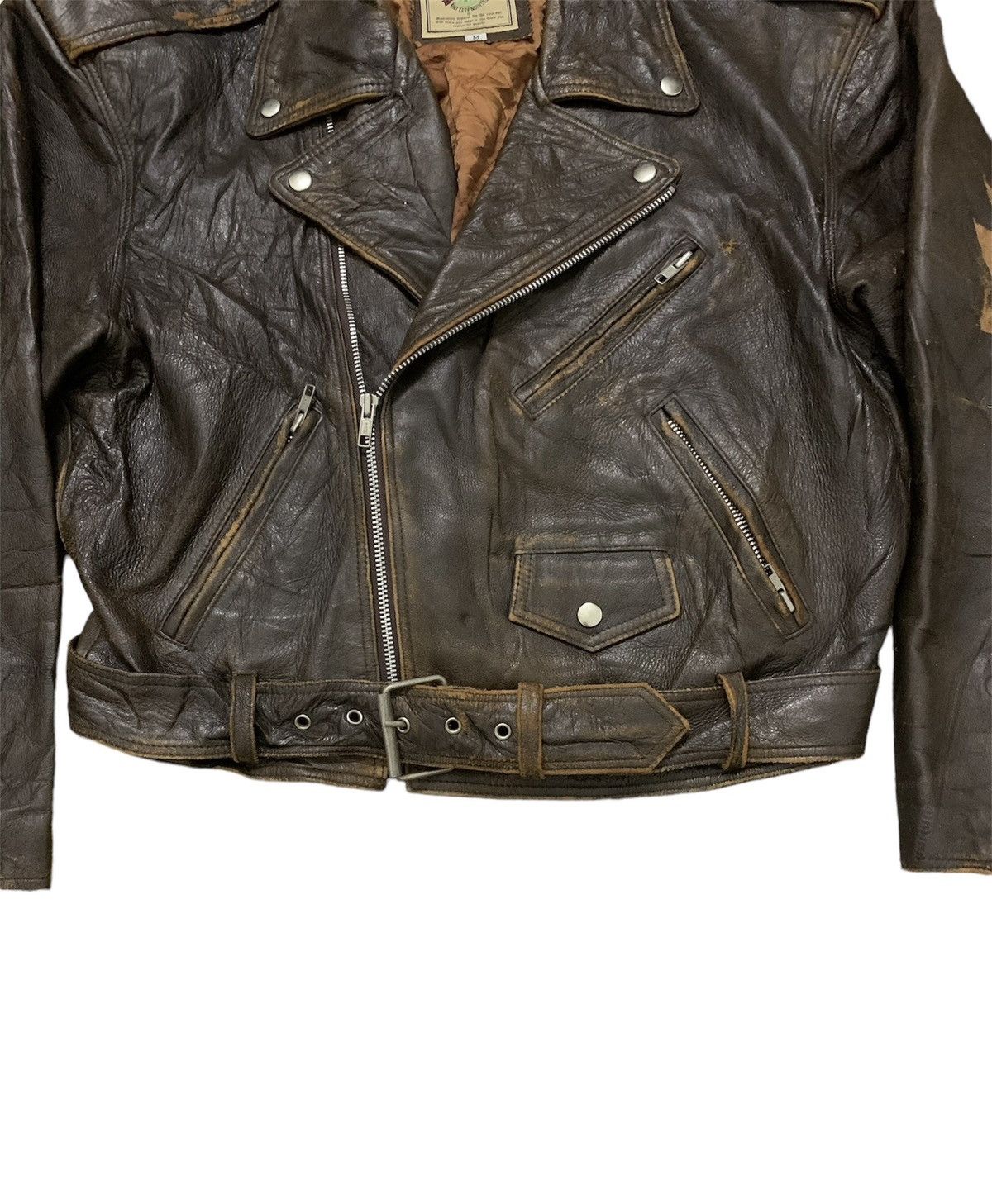 Genuine Leather × Vintage Vintage Leather Double collar jacket (A) Size US M / EU 48-50 / 2 - 4 Thumbnail