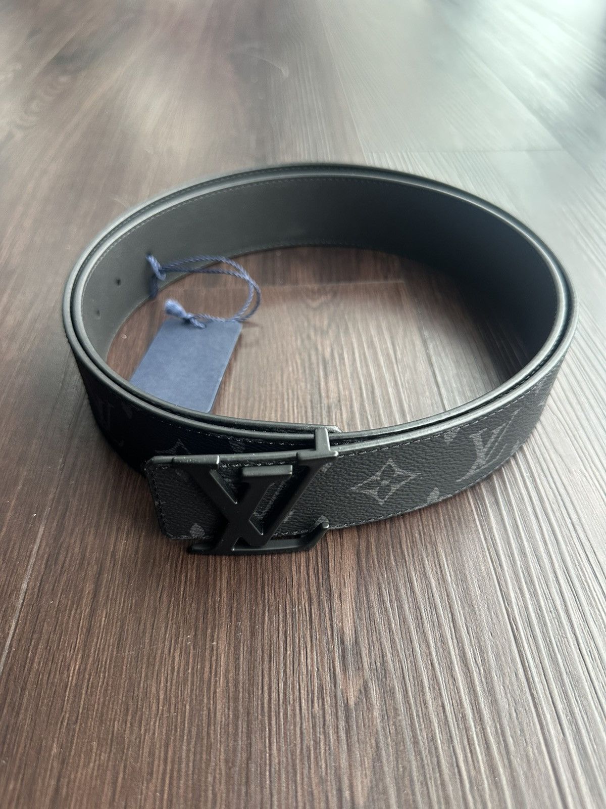 Louis Vuitton Louis Vuitton Matte Black Eclipse Monogram Logo Belt Size 38 - 1 Thumbnail