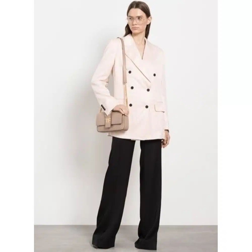 Tom Ford o1loc1c0325 W2960T Double Breasted Viscose Blazer Light Pink Size XS / US 0-2 / IT 36-38 - 4 Thumbnail