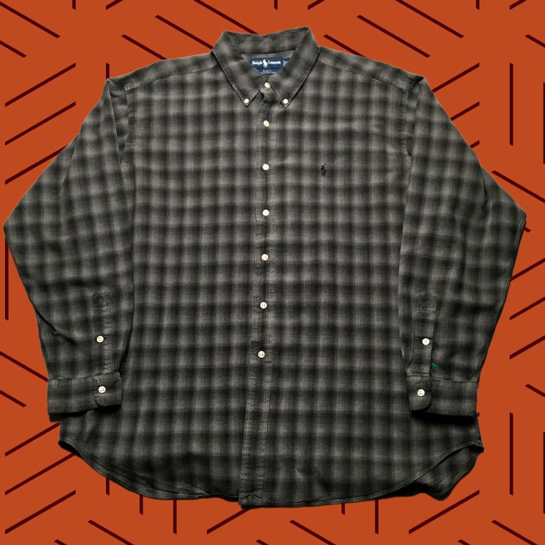 Ralph Lauren Ralph Lauren Shirt Mens 2XL Gray Plaid Long Sleeve Button-Down Silk Cotton Blake Classic Fit Size US XXL / EU 58 / 5 - 1 Thumbnail