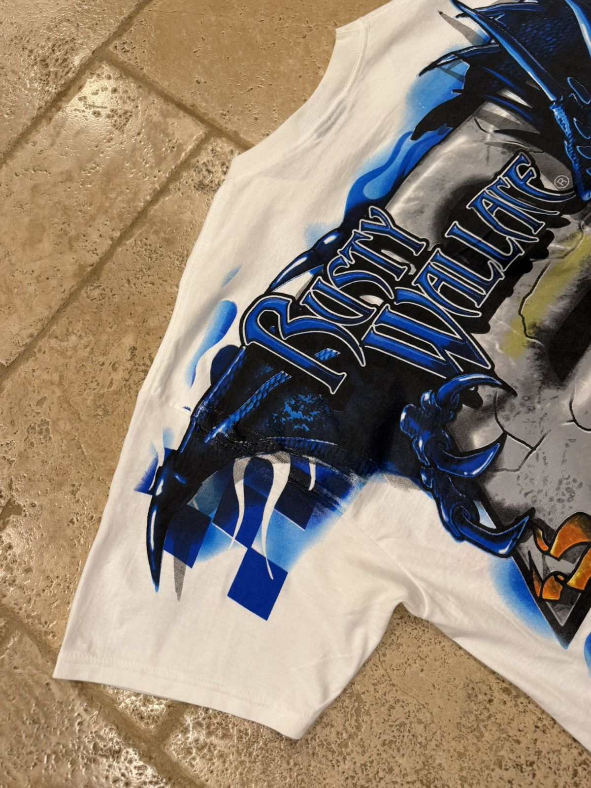 Vintage NASCAR Vintage Rusty Wallace Track Slayer White/Blue Tee Size US L / EU 52-54 / 3 - 9 Thumbnail