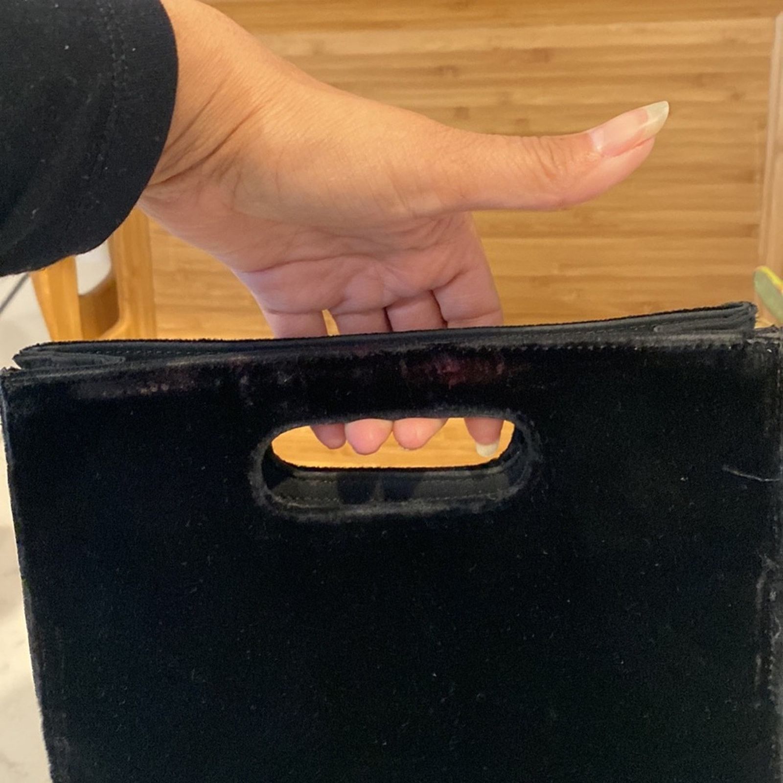 Other Enzo Angiolini Black Velvet Clutch Handle Handbag chic Size ONE SIZE - 5 Thumbnail