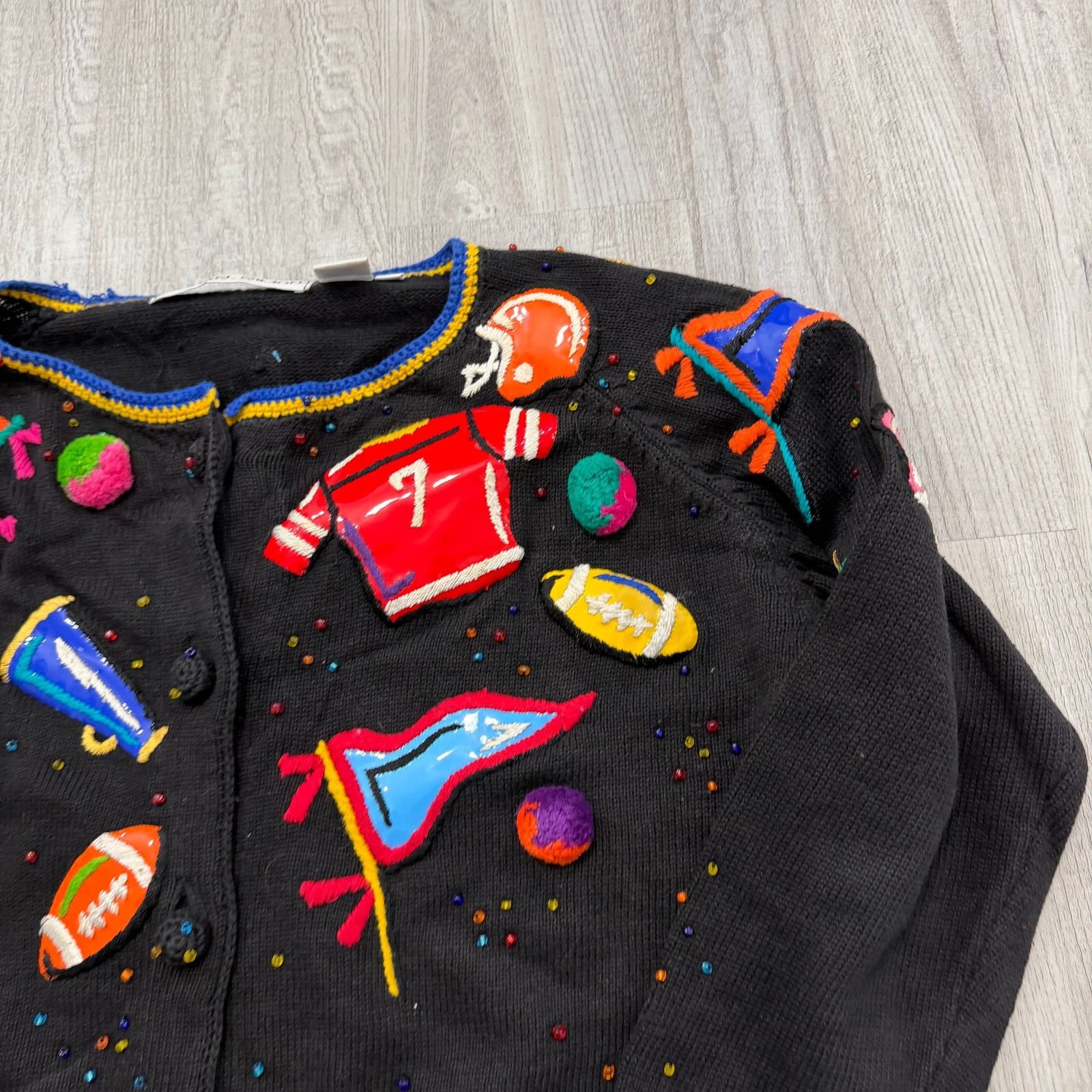 Vintage Vintage Michael Simon Cardigan Medium Cheerleader Football Size M / US 6-8 / IT 42-44 - 3 Thumbnail