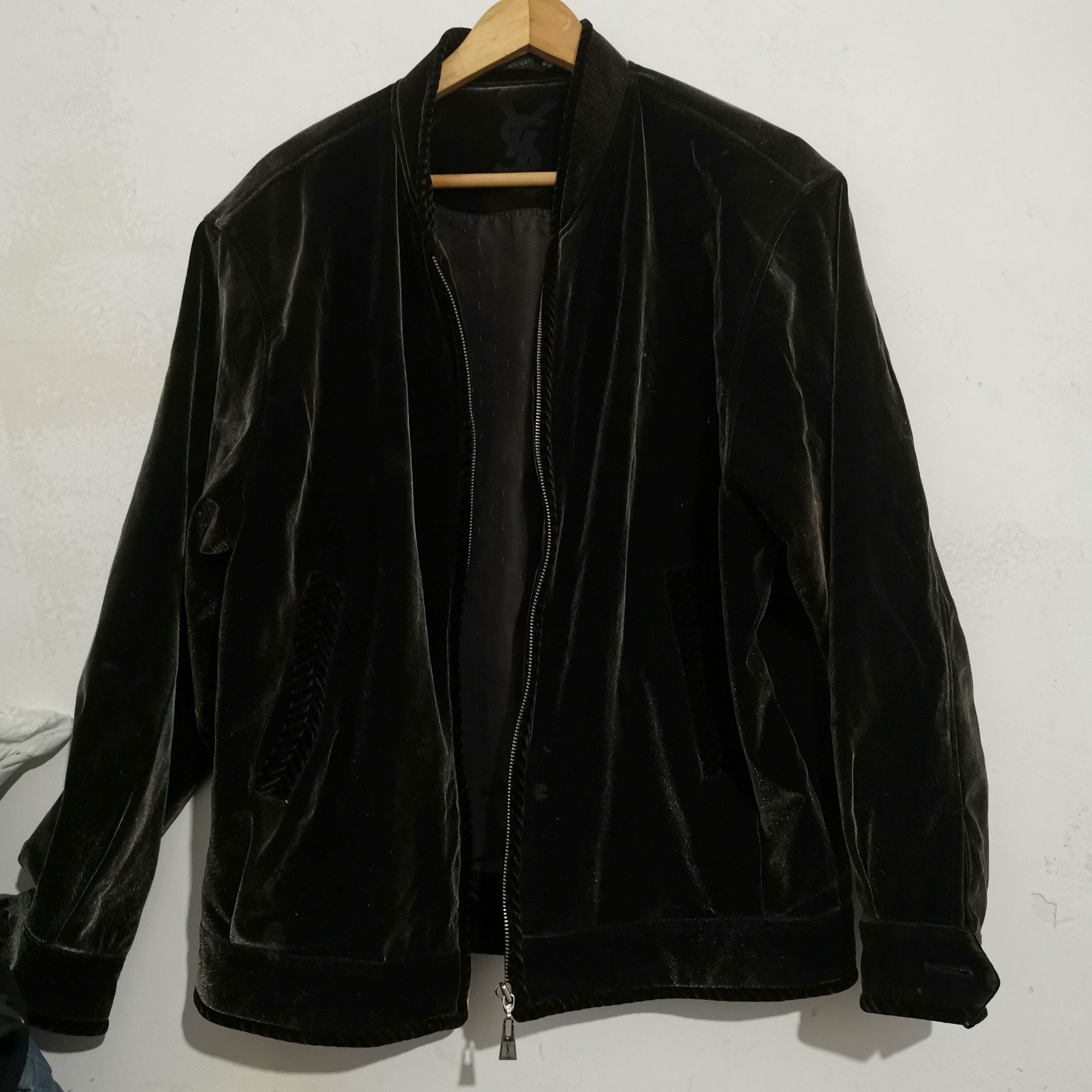Saint Laurent Paris Yves Saint Laurent Black Velvet Bomber Jacket Size US XL / EU 56 / 4 - 1 Thumbnail