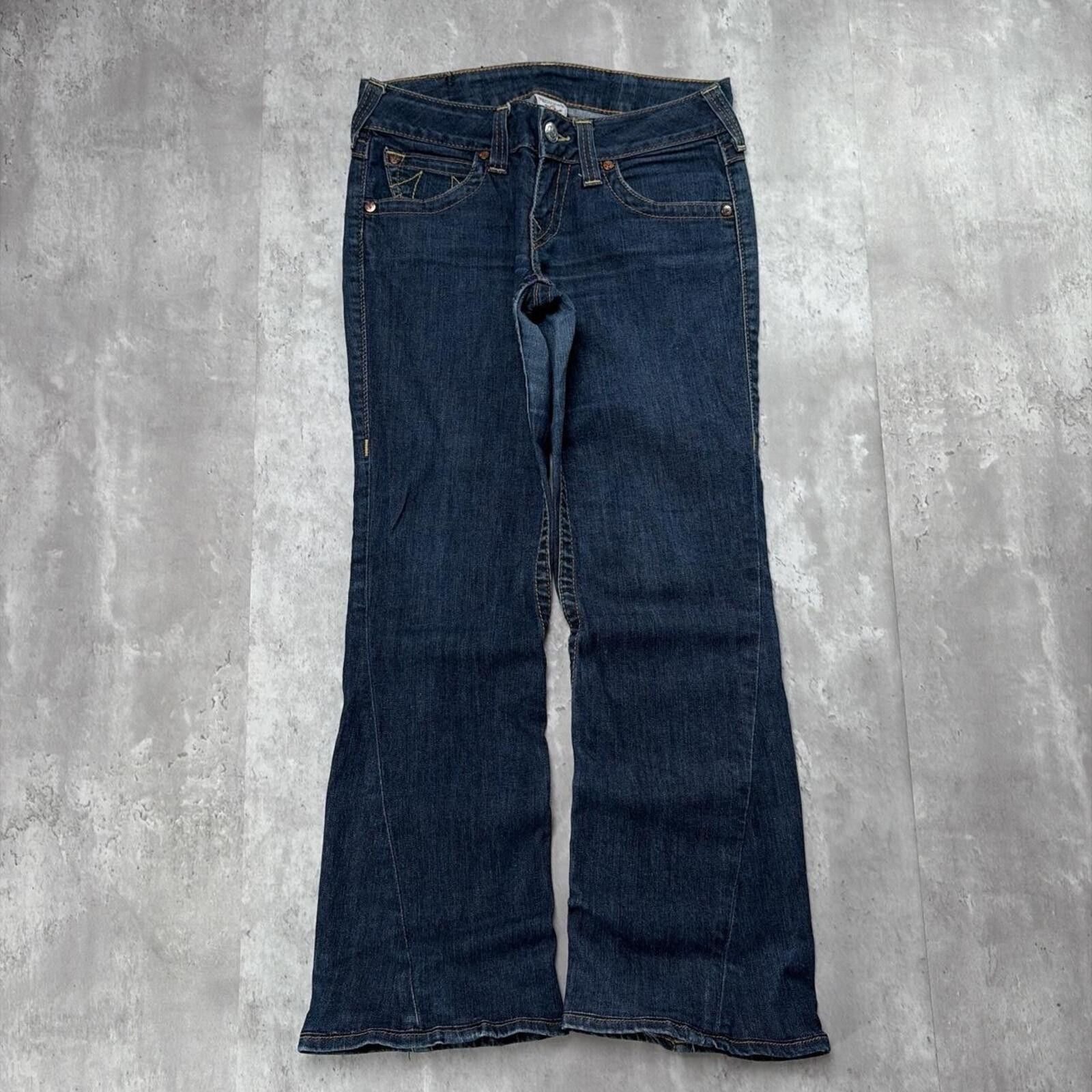 True Religion Y2K Dark Wash True Religion Grunge Flare Denim Jeans Size 30" / US 8 / IT 44 - 4 Thumbnail