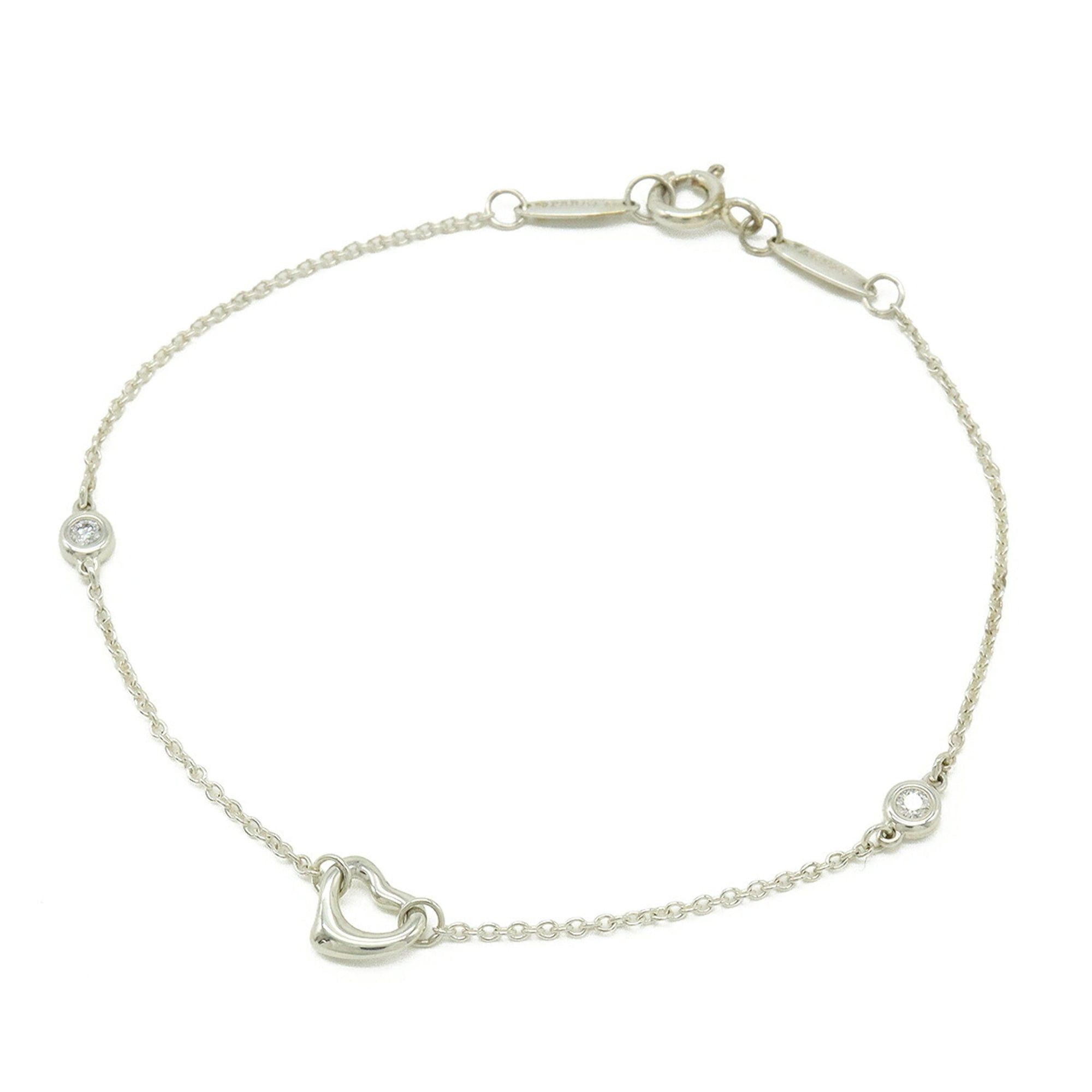 Tiffany & Co. TIFFANY & Co. Tiffany Elsa Peretti Diamond By the Yard Heart Bracelet in Ag925 Silver, 0.06ct Size ONE SIZE - 1 Thumbnail
