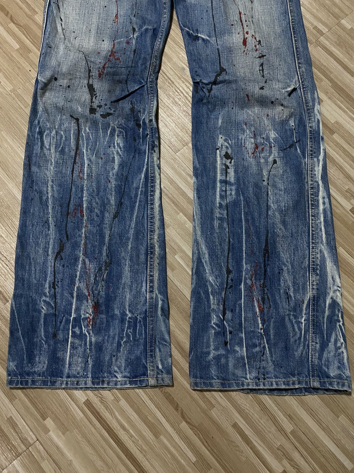Japanese Brand 💥JEANS SPLATTER PAINT SPLASHES💥 Size US 32 / EU 48 - 9 Thumbnail