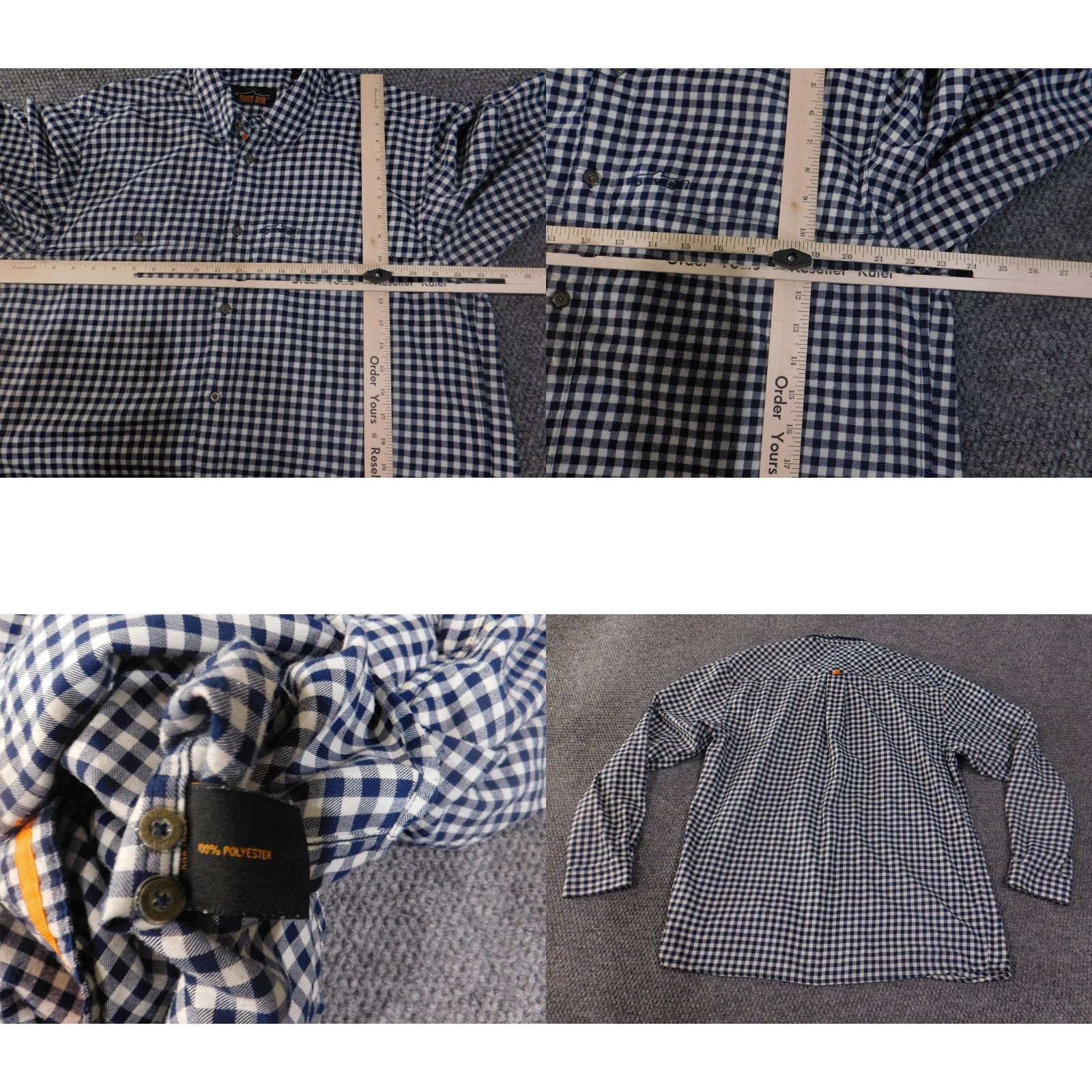 Orvis Orvis Trout Bum Shirt Mens Large Blue White Gingham Check Flannel Shirt Button-Up Lightweight Outdoor Fishing Size US L / EU 52-54 / 3 - 8 Thumbnail