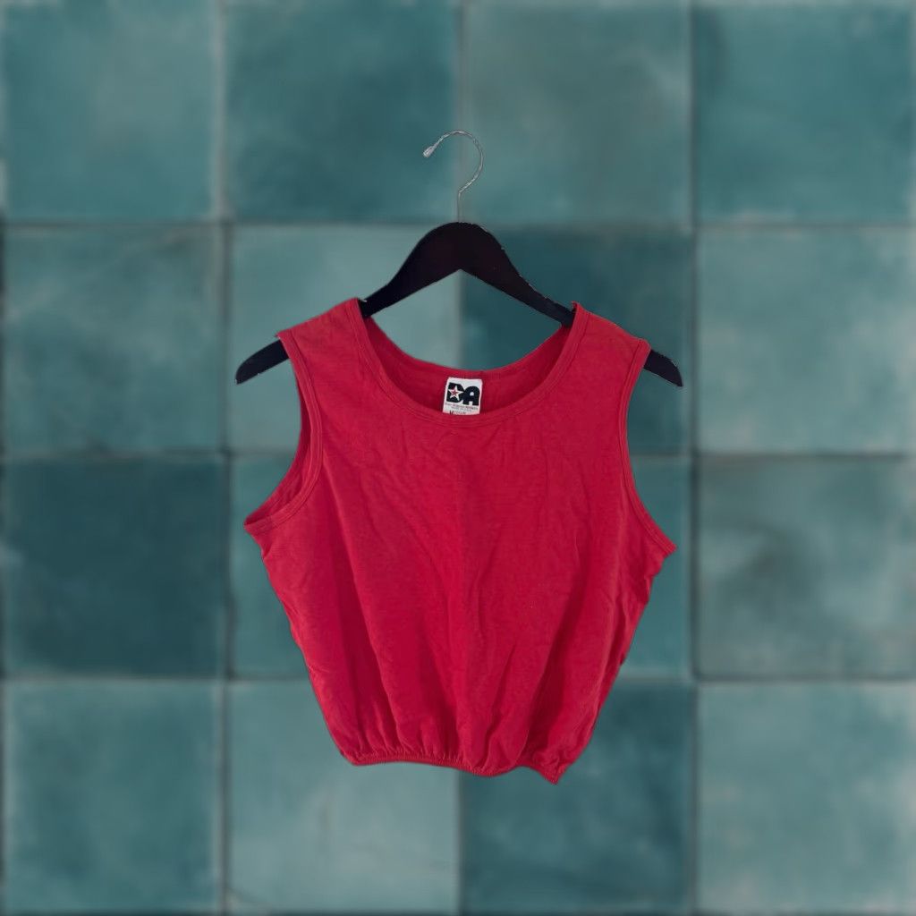 Vintage VINTAGE Don Alleson Crop Tank Top Womens Medium Red 90s NWOT Deadstock USA Made Sleeveless Cropped Tank 100% Cotton Size M / US 6-8 / IT 42-44 - 1 Thumbnail