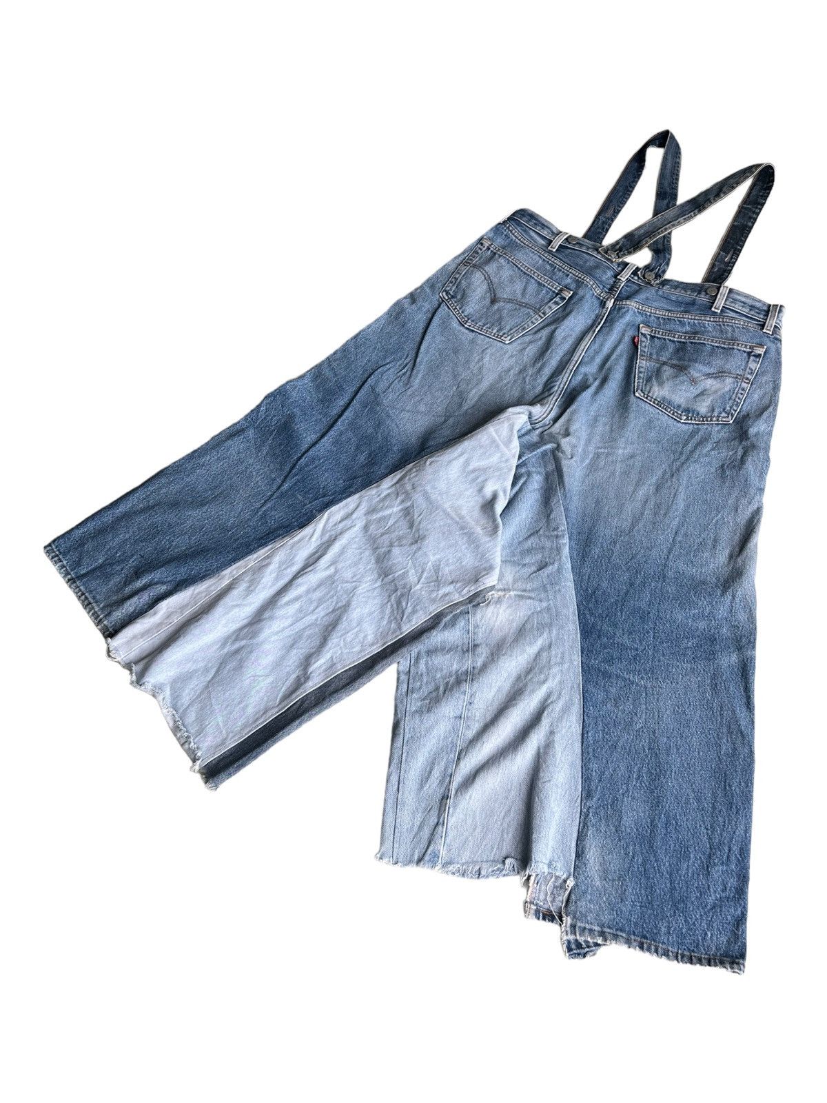 Levi's Vintage Clothing RARE Levi's 501 Reconstructed Baggy Jeans Suspender Overall Size US 38 / EU 54 - 2 Thumbnail