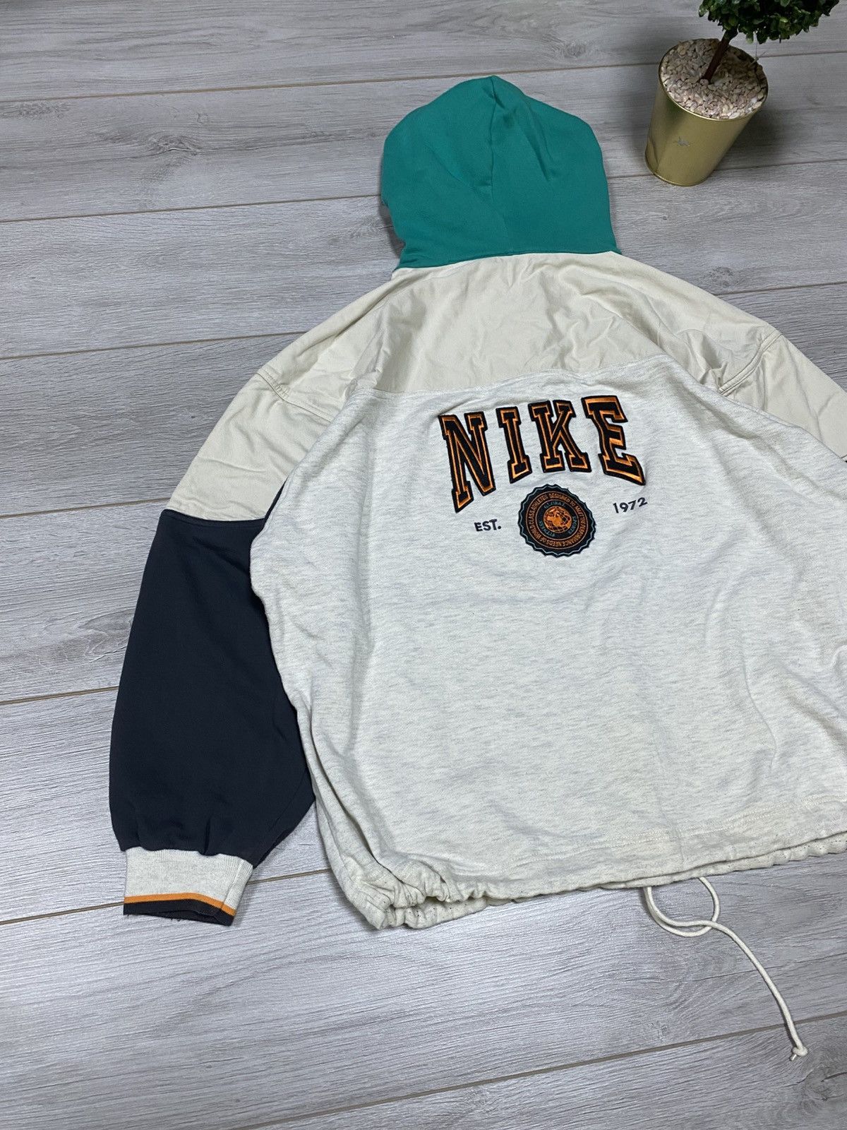 Nike Nike RARE 80s vintage big logo spell out hoodie Size US XL / EU 56 / 4 - 12 Thumbnail