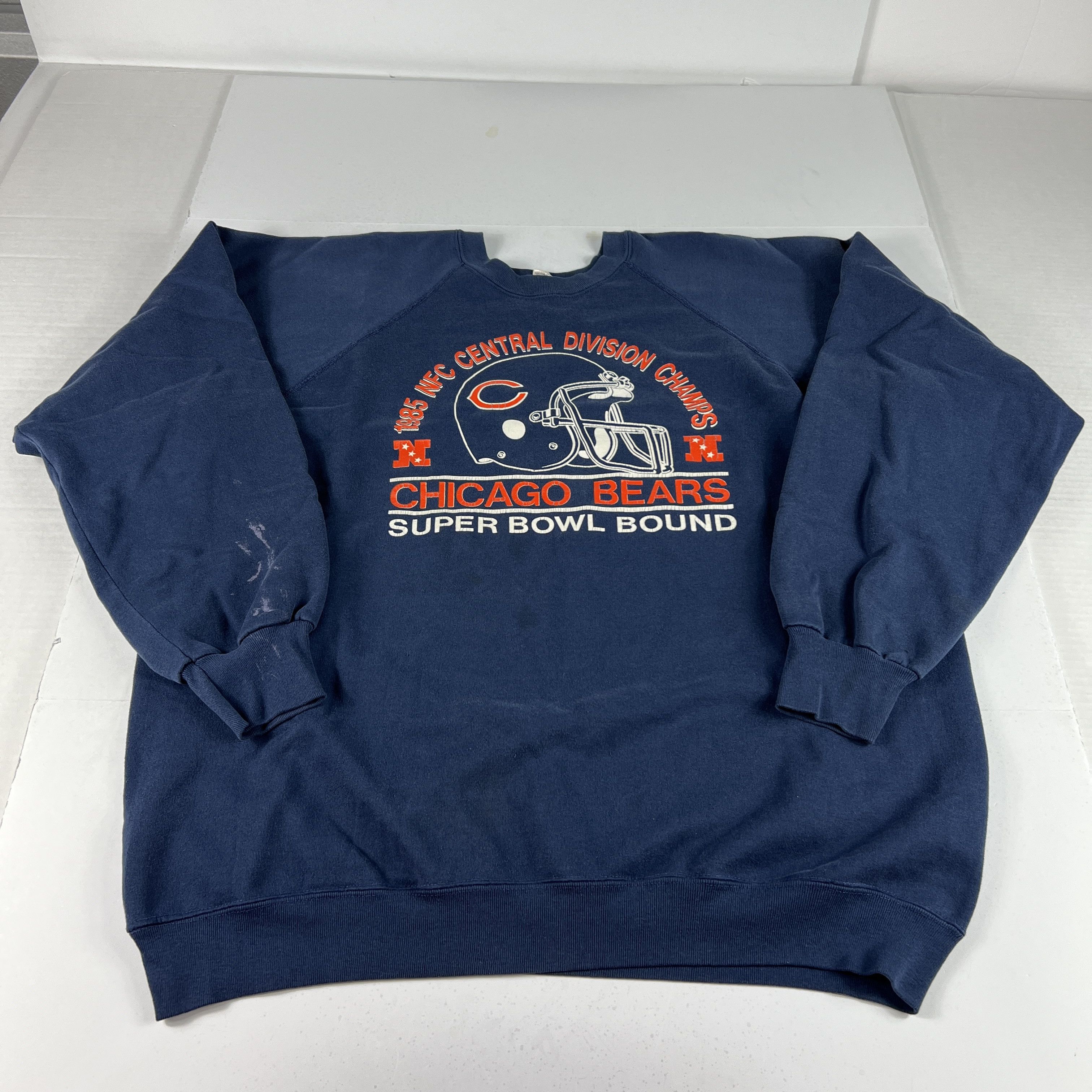NFL × Vintage VTG 80s Trench Chicago Bears Sweatshirt Blue Faded Crewneck Size US L / EU 52-54 / 3 - 1 Thumbnail