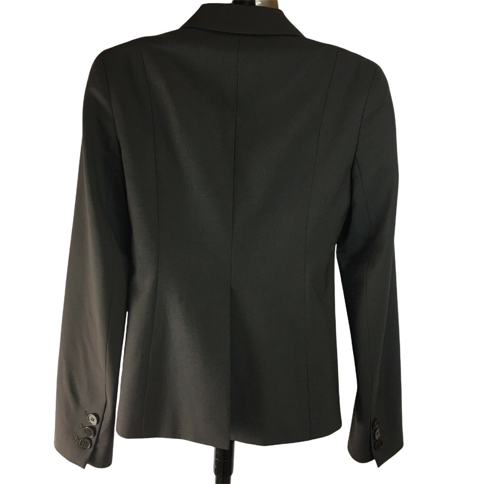 Theory Theory Womens Fitted Wool Blazer Smokey Gray Lined Pockets O Size XS / US 0-2 / IT 36-38 - 3 Thumbnail