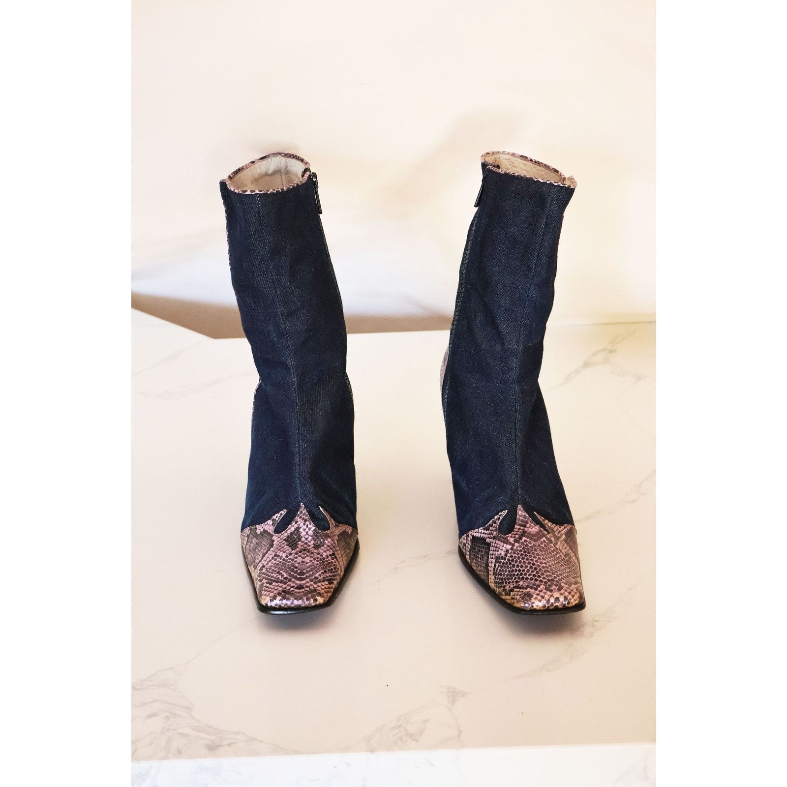 Vintage Vintage Y2K Italian Made Denim + Snake Boots Size US 9 / IT 39 - 4 Thumbnail