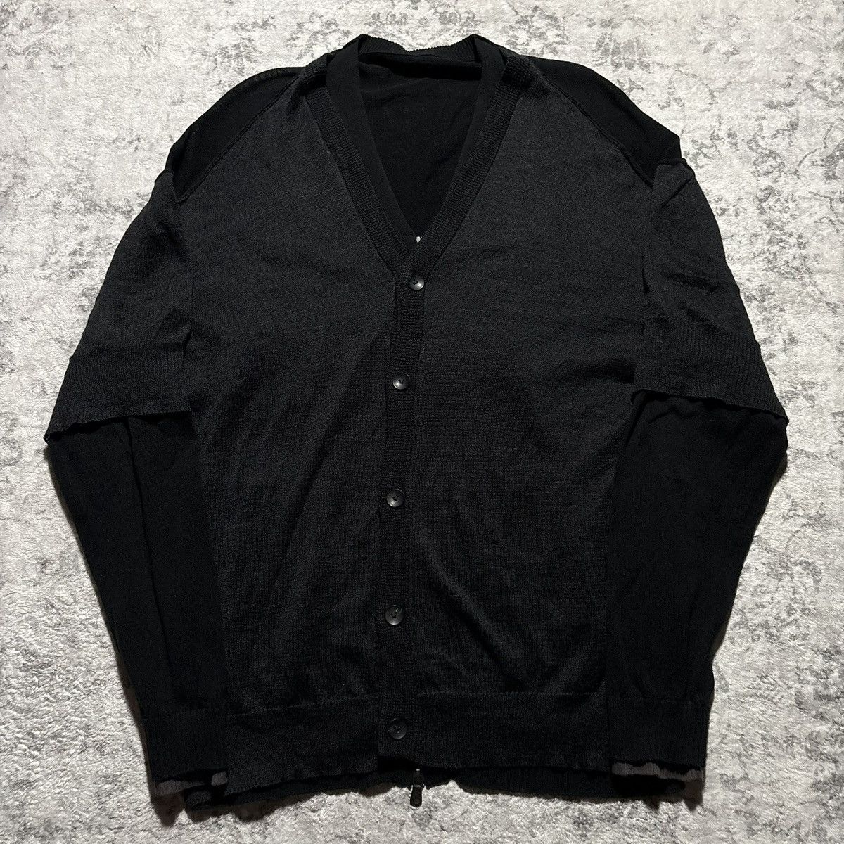 The Viridi-Anne Double Layered Cardigan Black