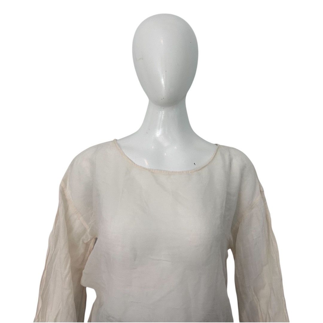 GOA Natural Vintage Goa Sheer Flowy Blouse Minimalist Boho Top Size M / US 6-8 / IT 42-44 - 3 Thumbnail