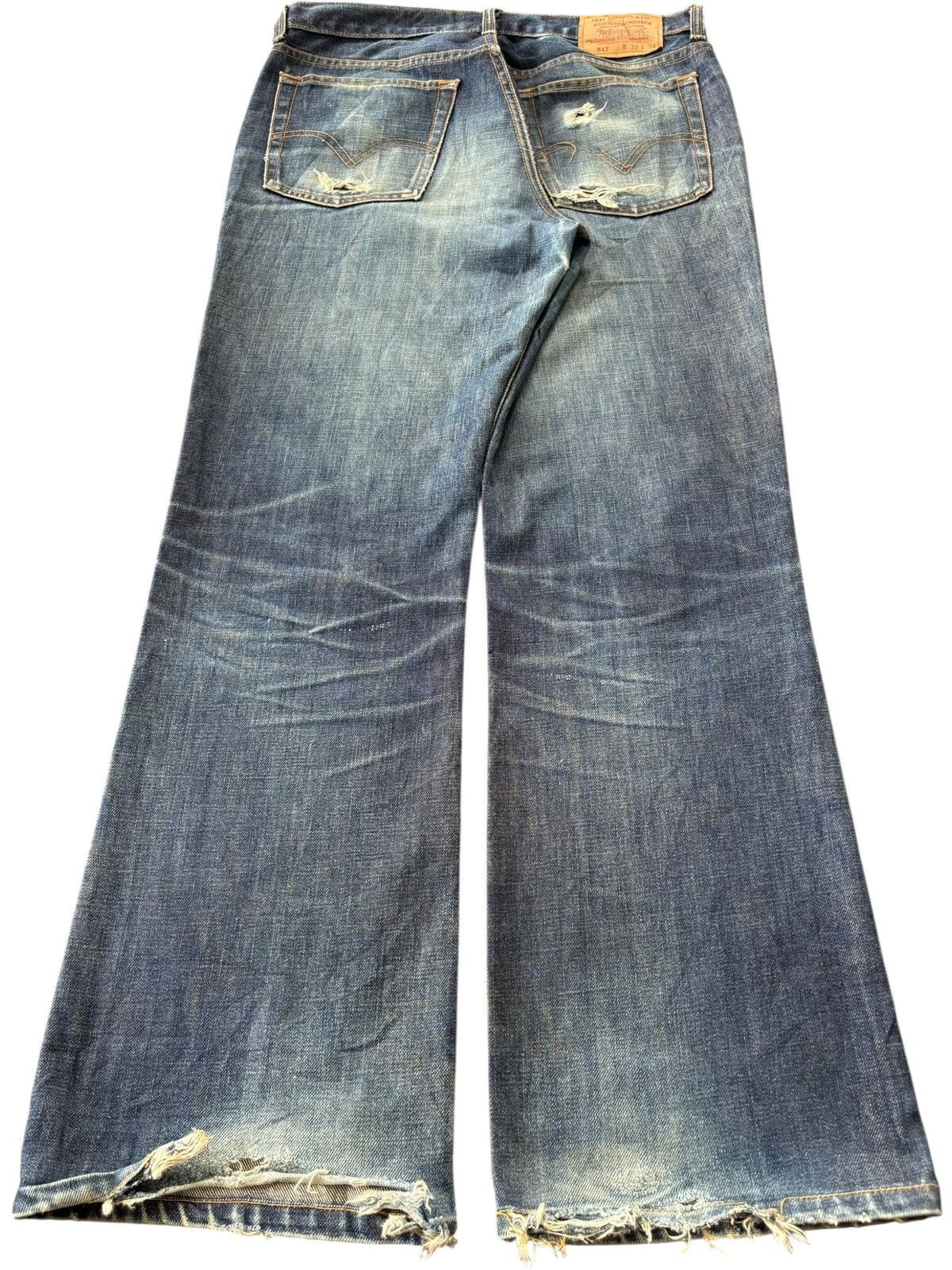 Levi's Vintage 90s Levis 517 Flare Mud Wash Distress Jeans Size US 33 - 2 Thumbnail