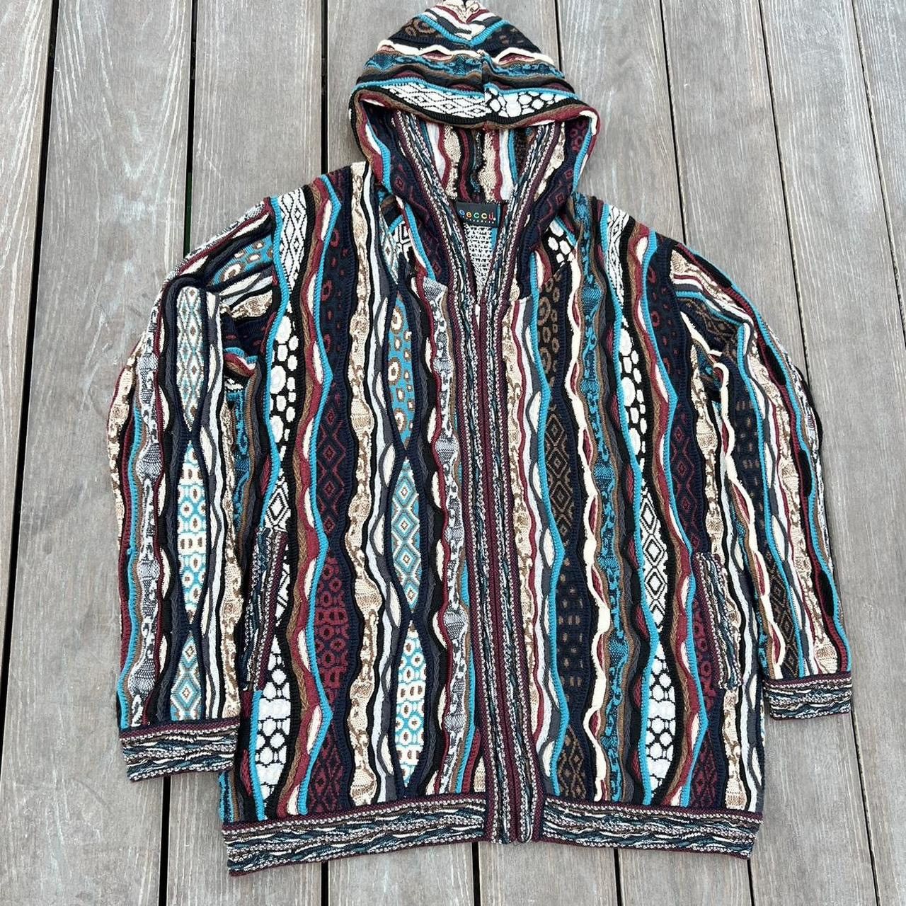 Vintage Bright Geccu 3D Multi Colour Merino Wool Hoodie Sweater Knit Size US L / EU 52-54 / 3 - 3 Thumbnail