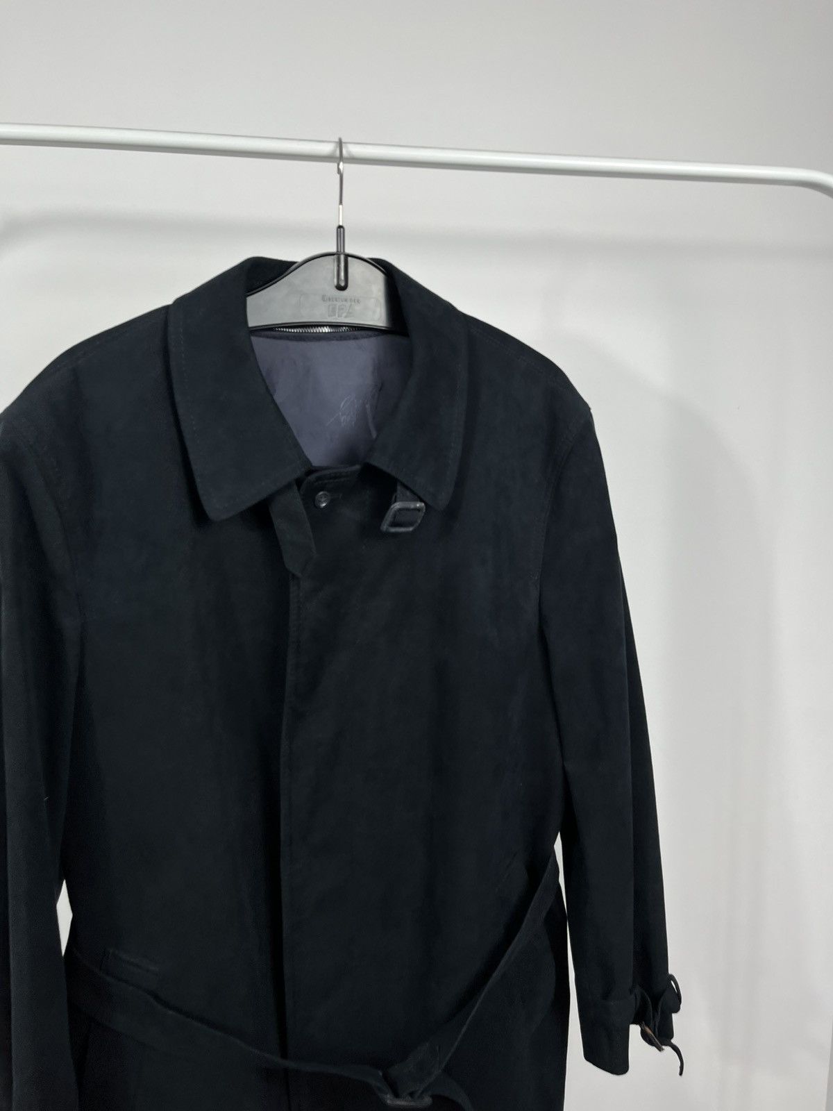 Other Lodenfrey Suede Trench Coat Long Belted Wool Lined Mens Size US XL / EU 56 / 4 - 3 Thumbnail