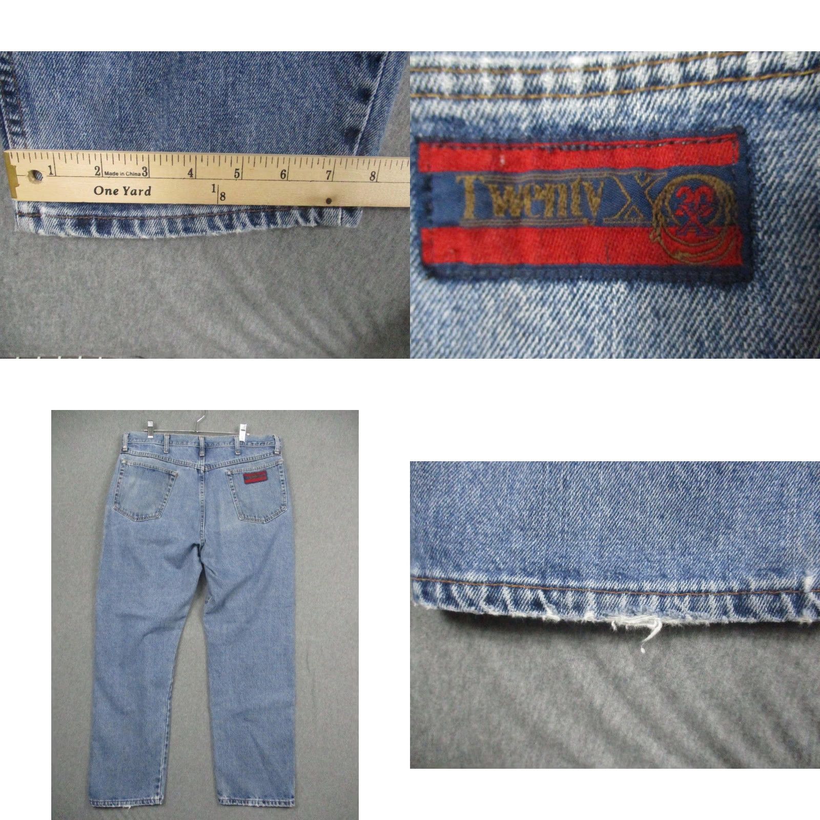 Wrangler VINTAGE Wrangler Jeans Men 36x32 Blue Distressed 20X Denim Straight Leg Pockets Wrangler 20X Mens Jeans Size US 36 / EU 52 - 8 Thumbnail